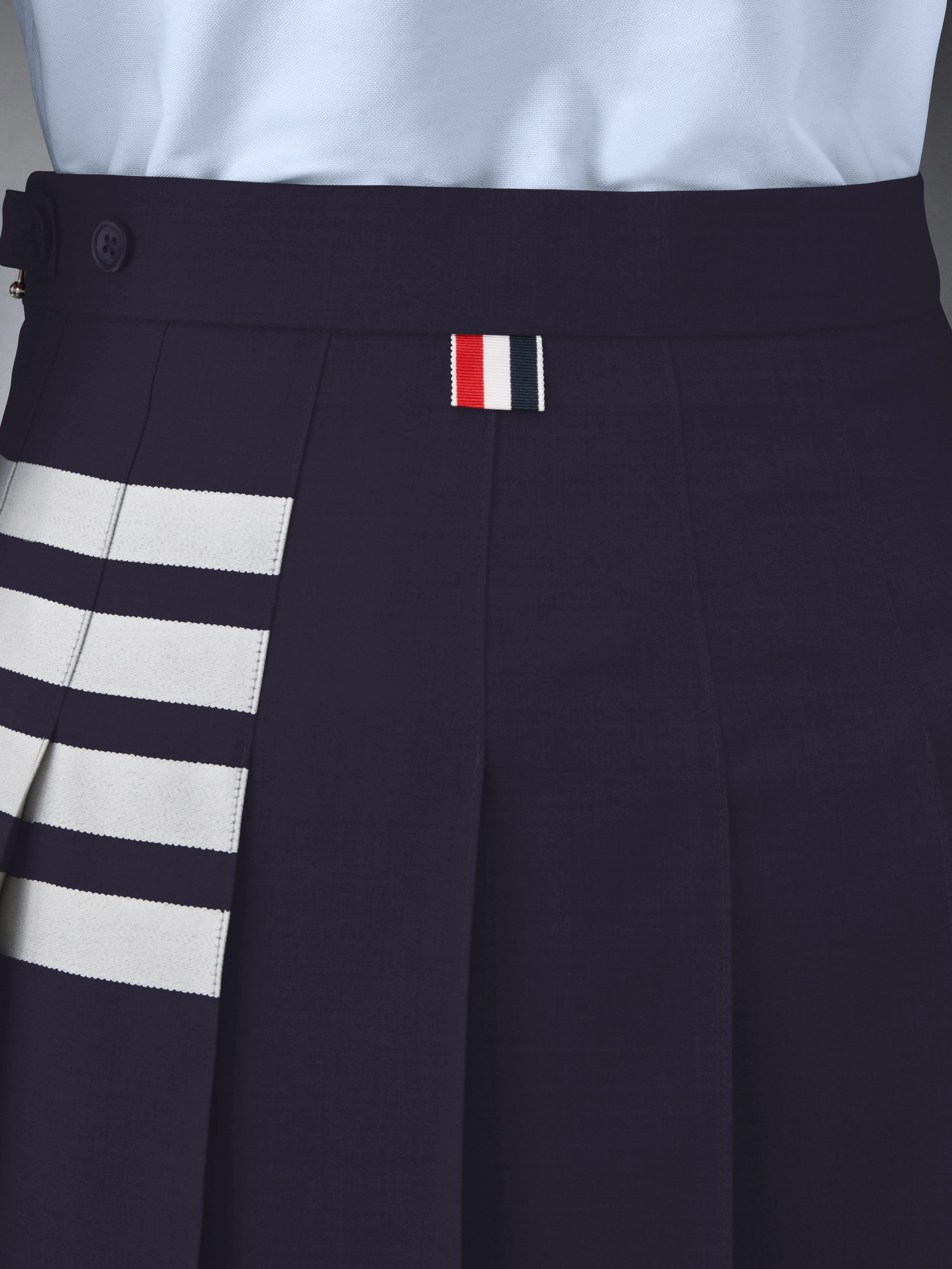 PLAIN WEAVE 4-BAR PLEATED MINI SKIRT - Image 6