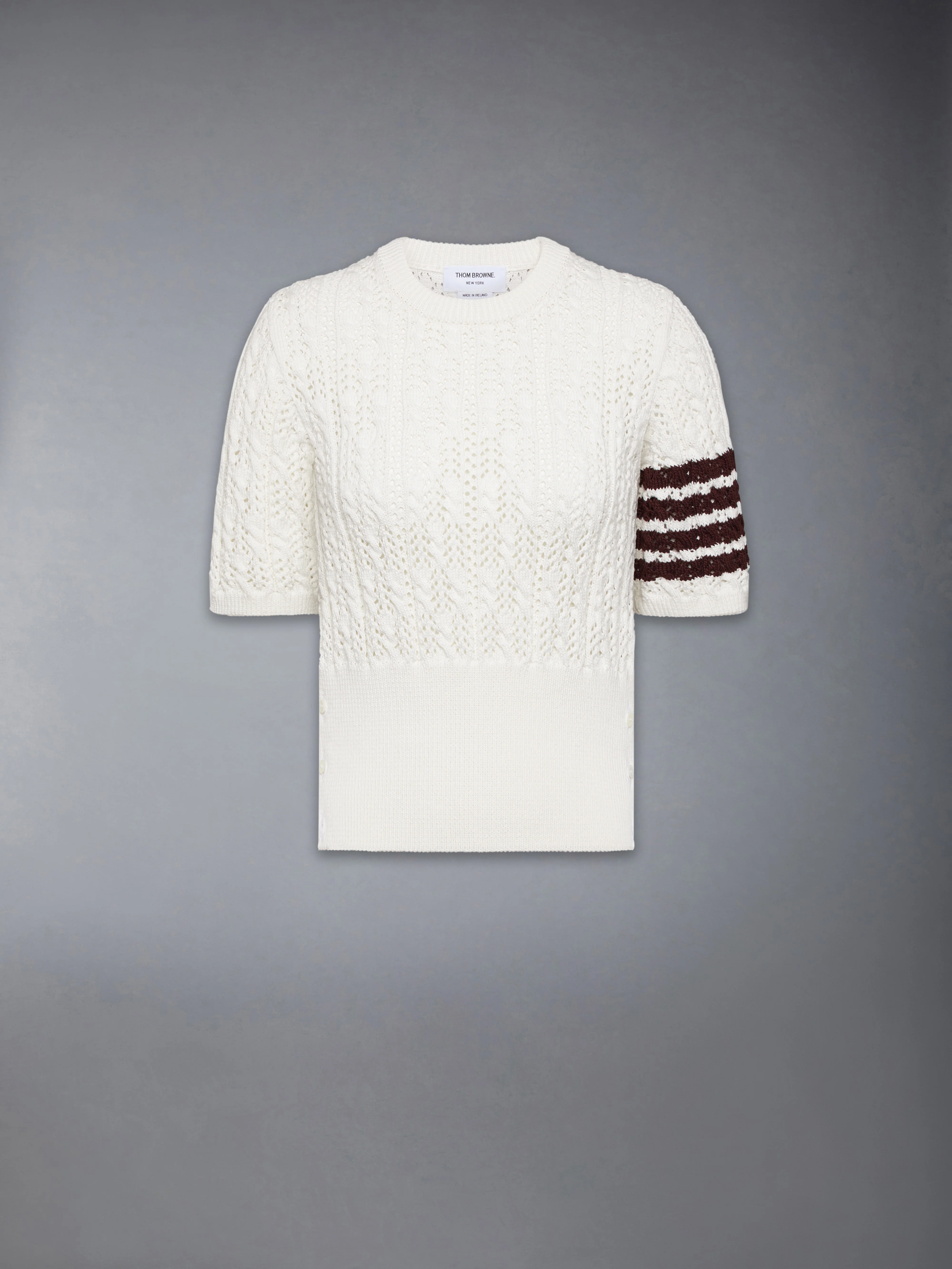 POINTELLE CABLE STITCH 4-BAR TEE - Image 6