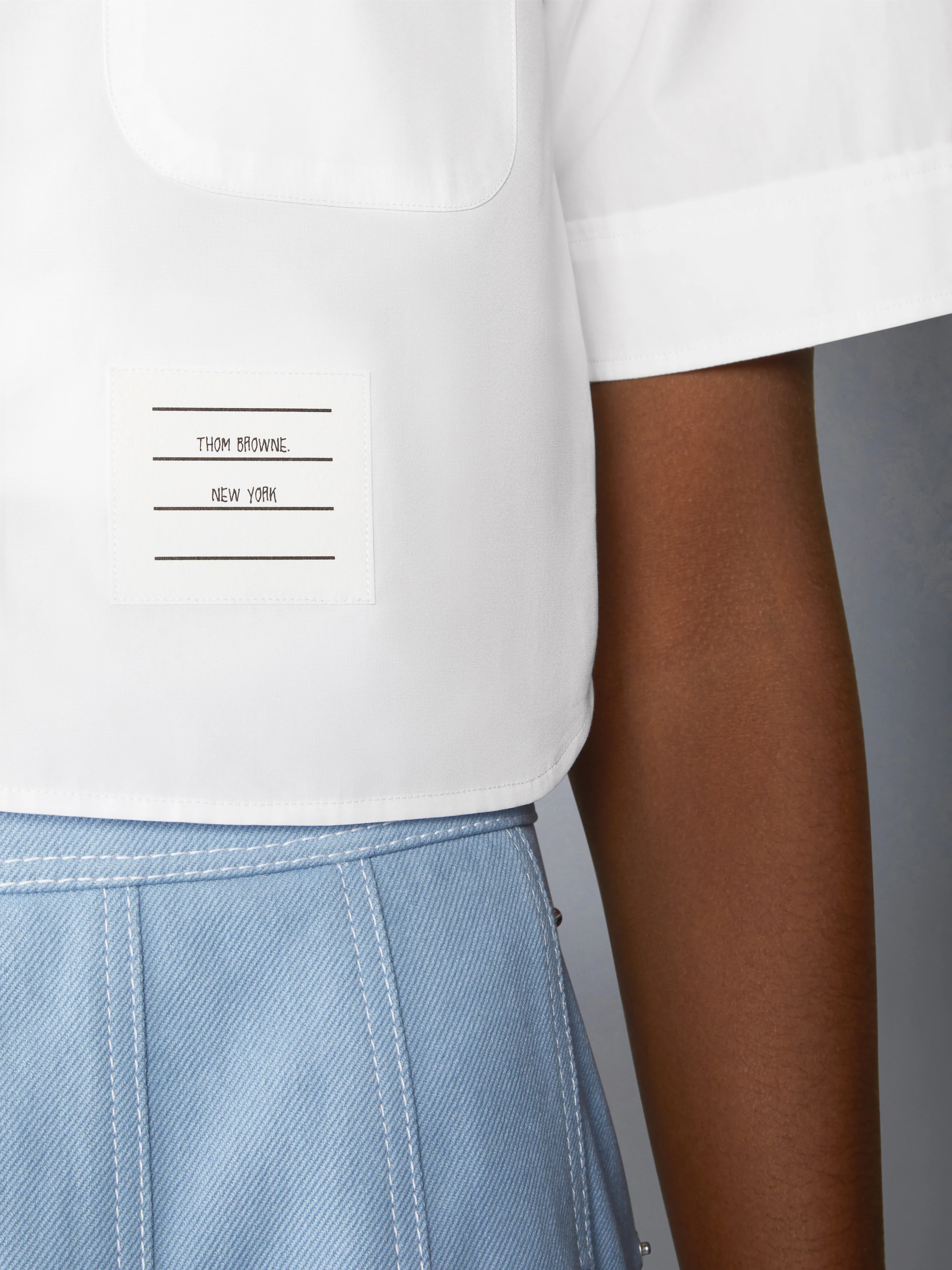 POPLIN CROPPED SHORT SLEEVE SHIRT - Image 4