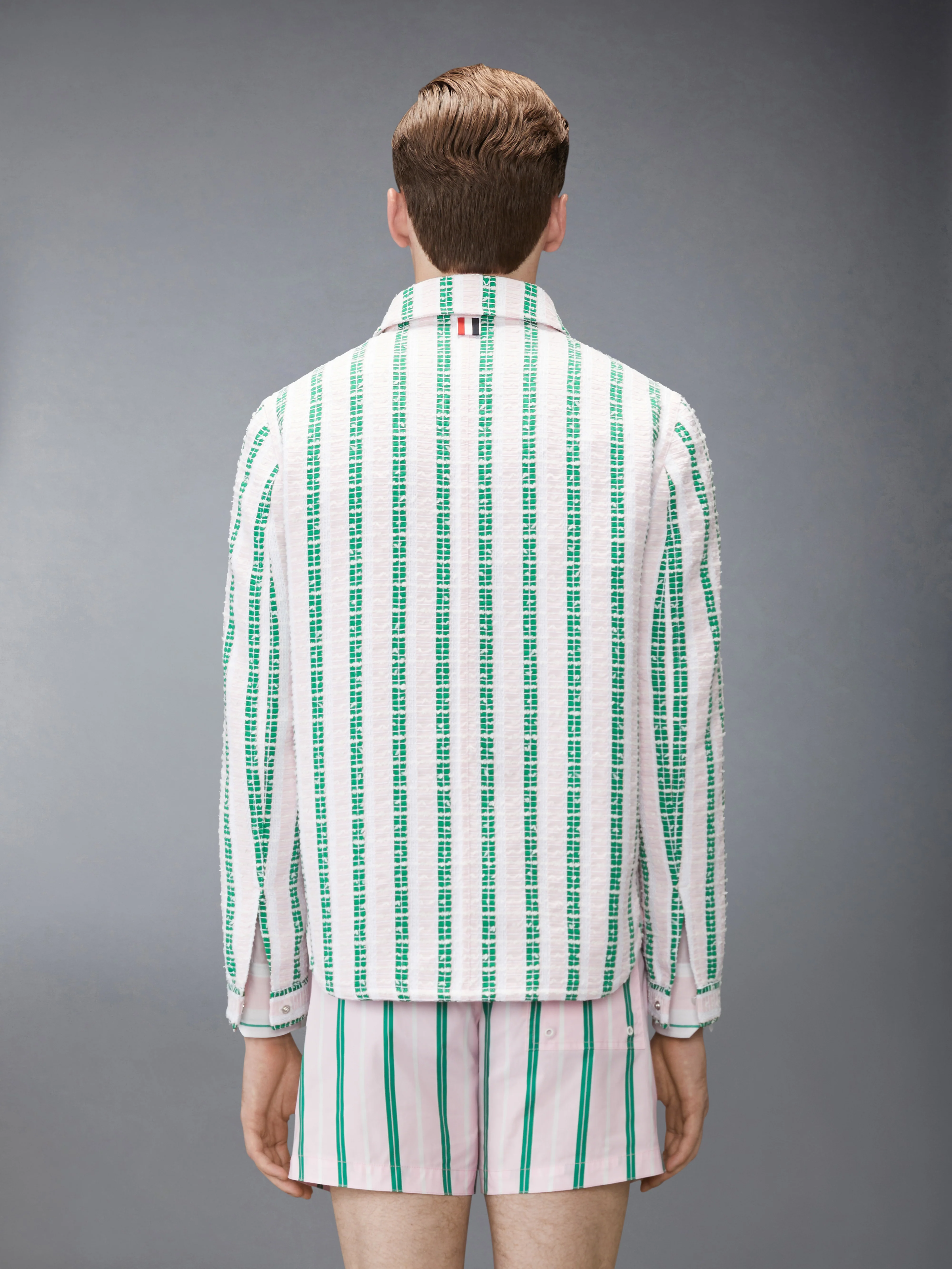 REPP STRIPE GROSGRAIN TWEED UTILITY JACKET - Image 2