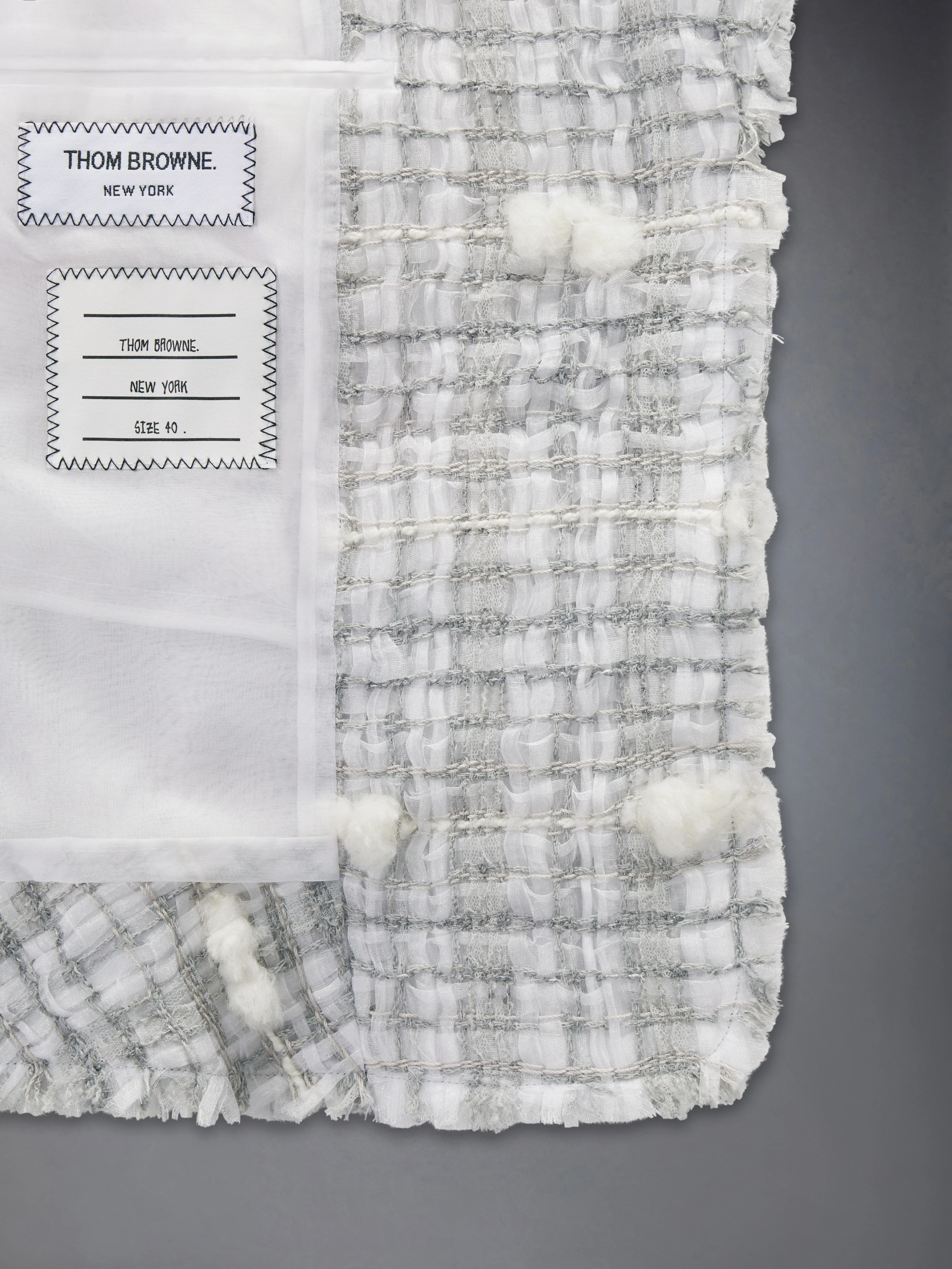 REPP STRIPE POUF TWEED CROPPED JACKET - Image 5