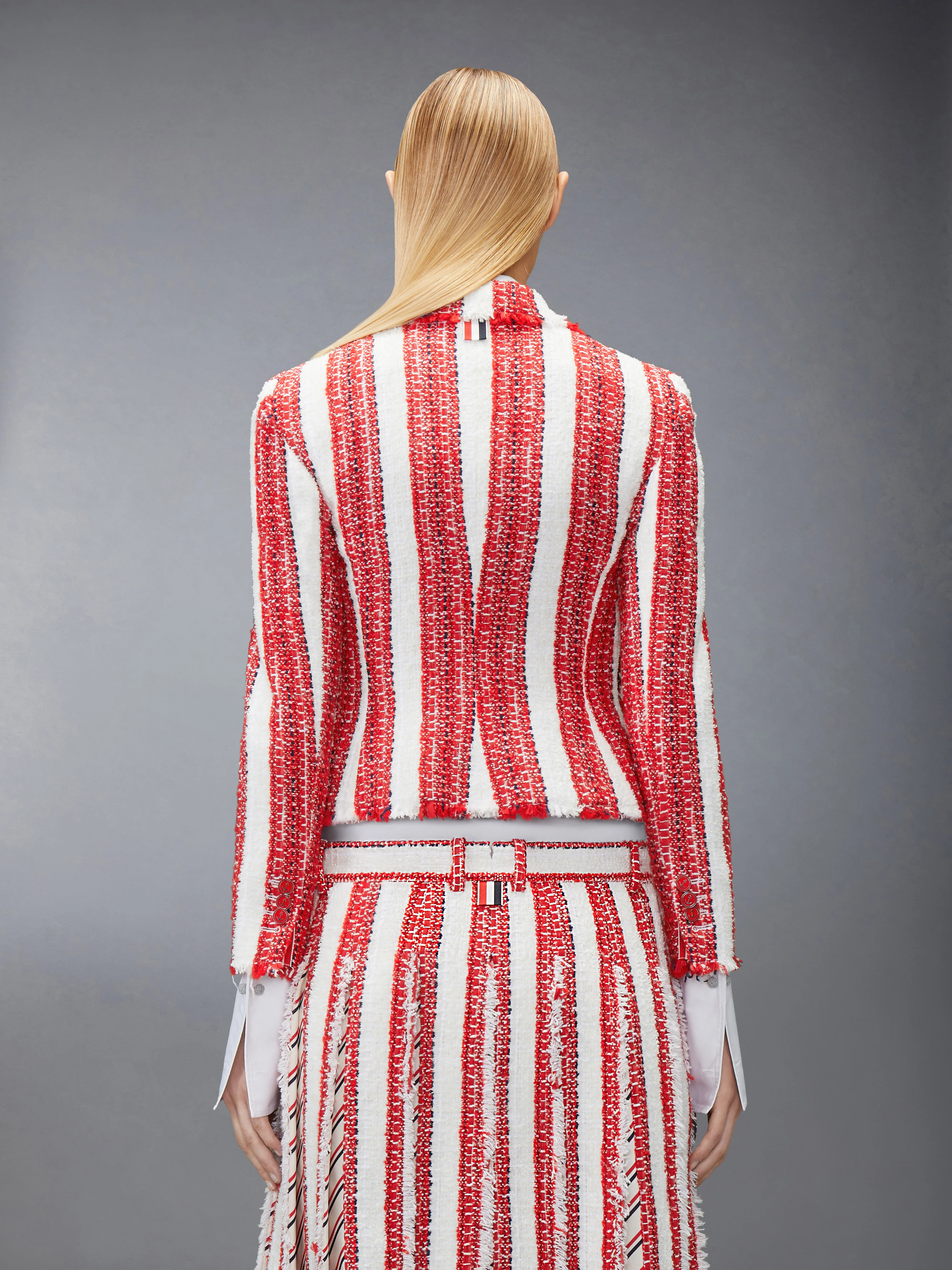 RIBBON TWEED CROPPED JACKET WITH FRAY EDGE - Image 2