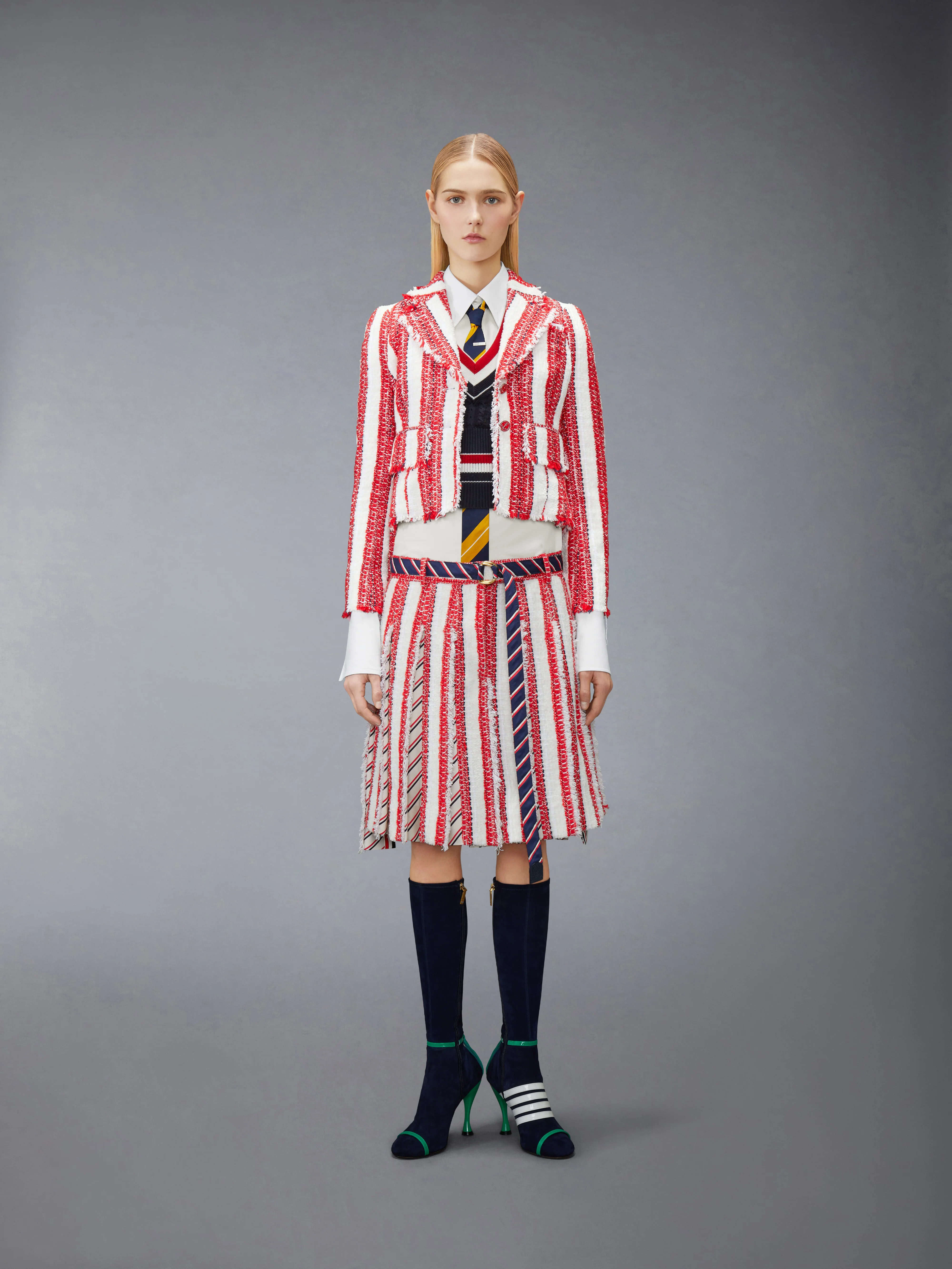 RIBBON TWEED CROPPED JACKET WITH FRAY EDGE - Image 4