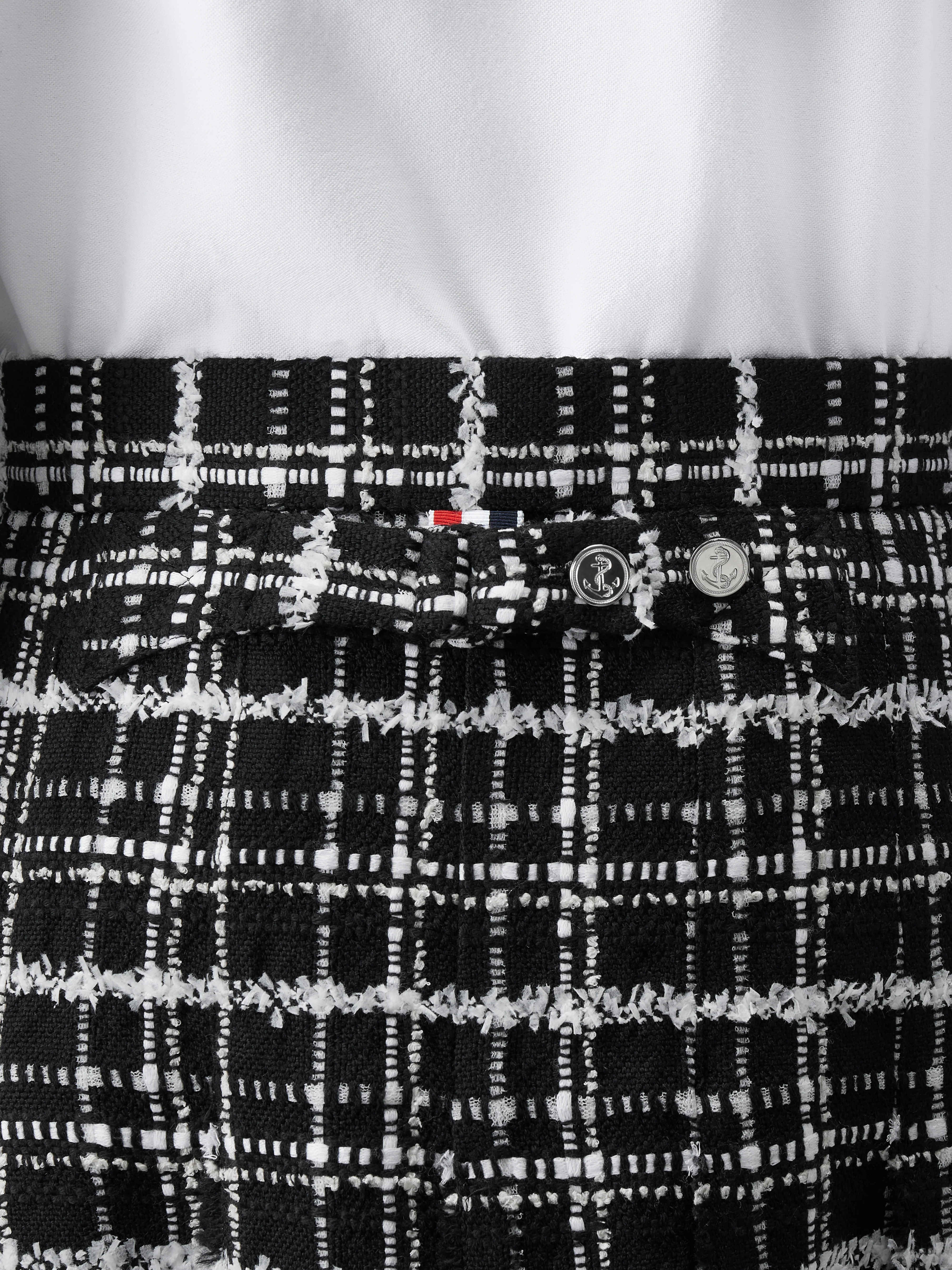RIBBON TWEED PLEATED SKIRT WITH FRAY EDGE - Image 6
