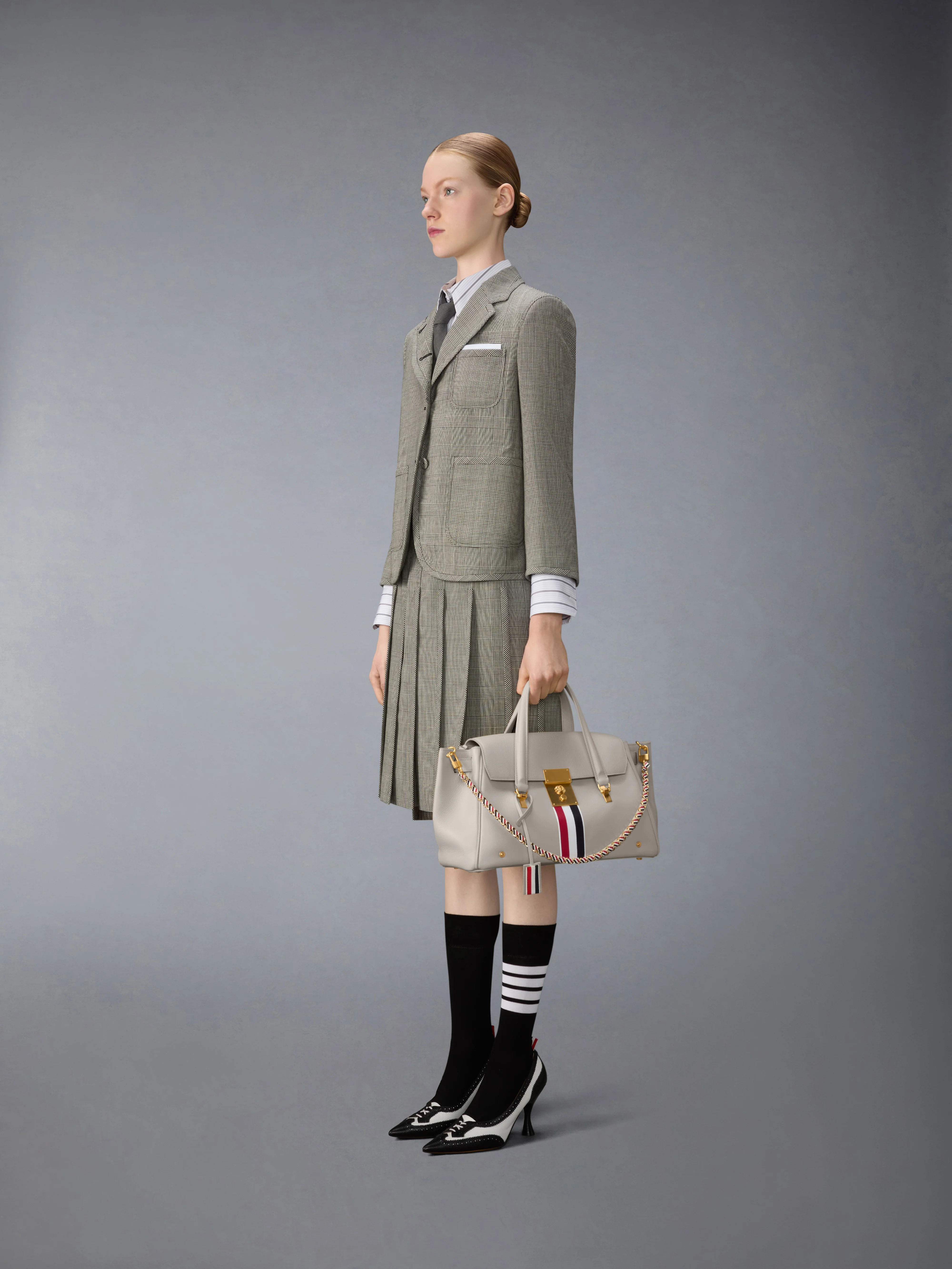 RWB STRIPE BOLTON BAG IN SOFT PEBBLE GRAIN LEATHER - Image 2