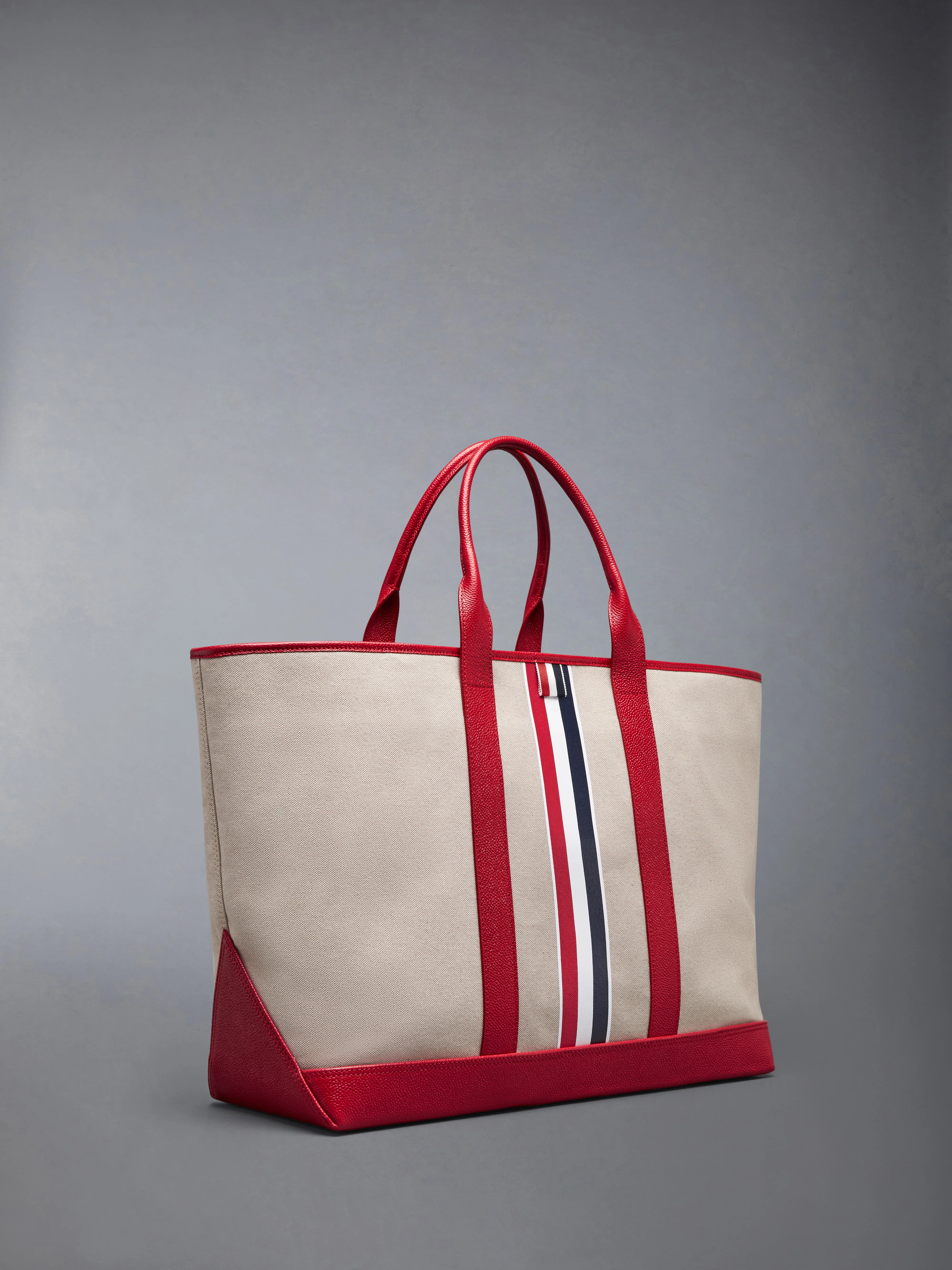 RWB STRIPE MEDIUM TOOL TOTE IN SALT AND PEPPER COTTON CANVAS - Image 2
