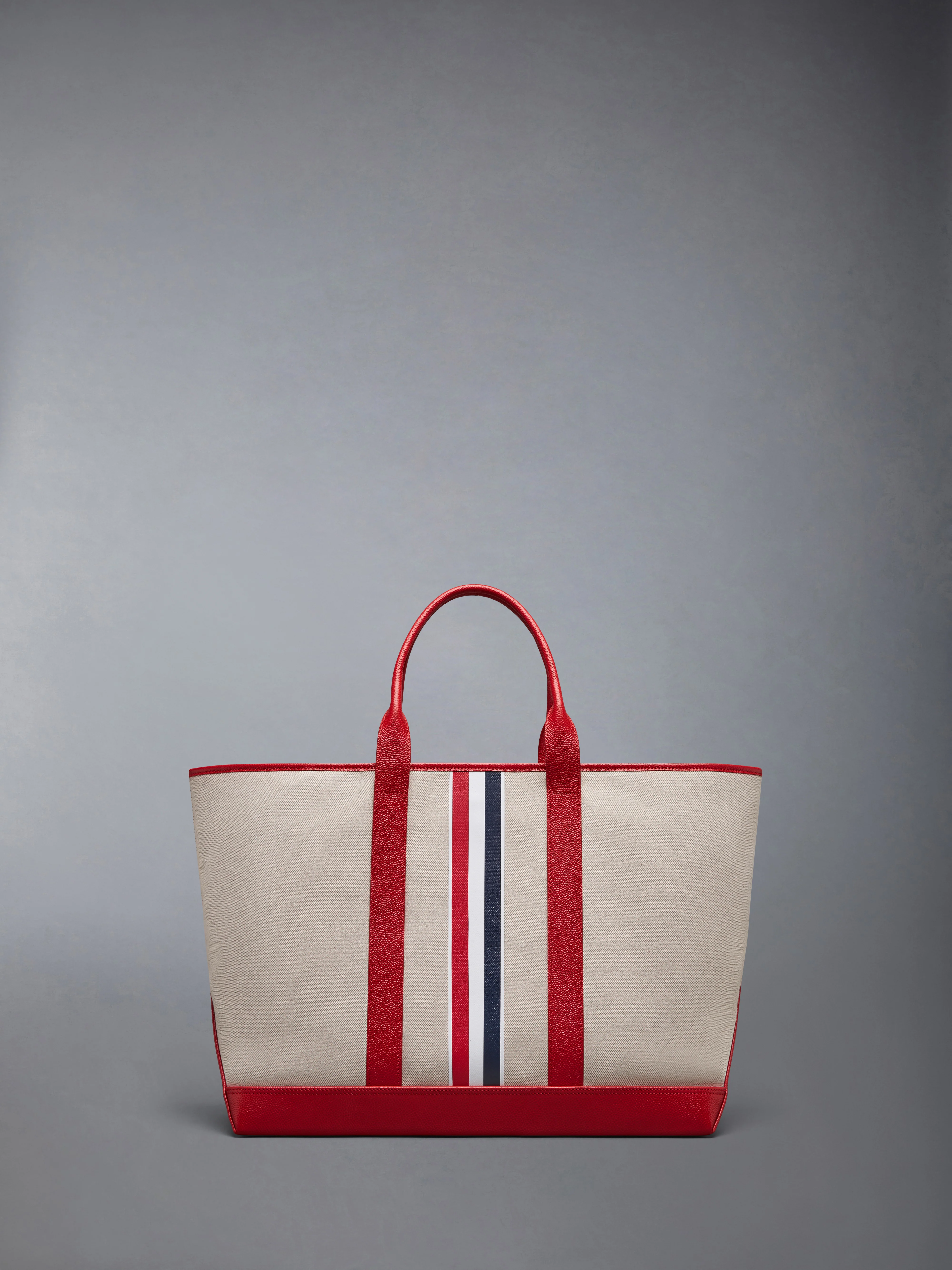 RWB STRIPE MEDIUM TOOL TOTE IN SALT AND PEPPER COTTON CANVAS - Image 3