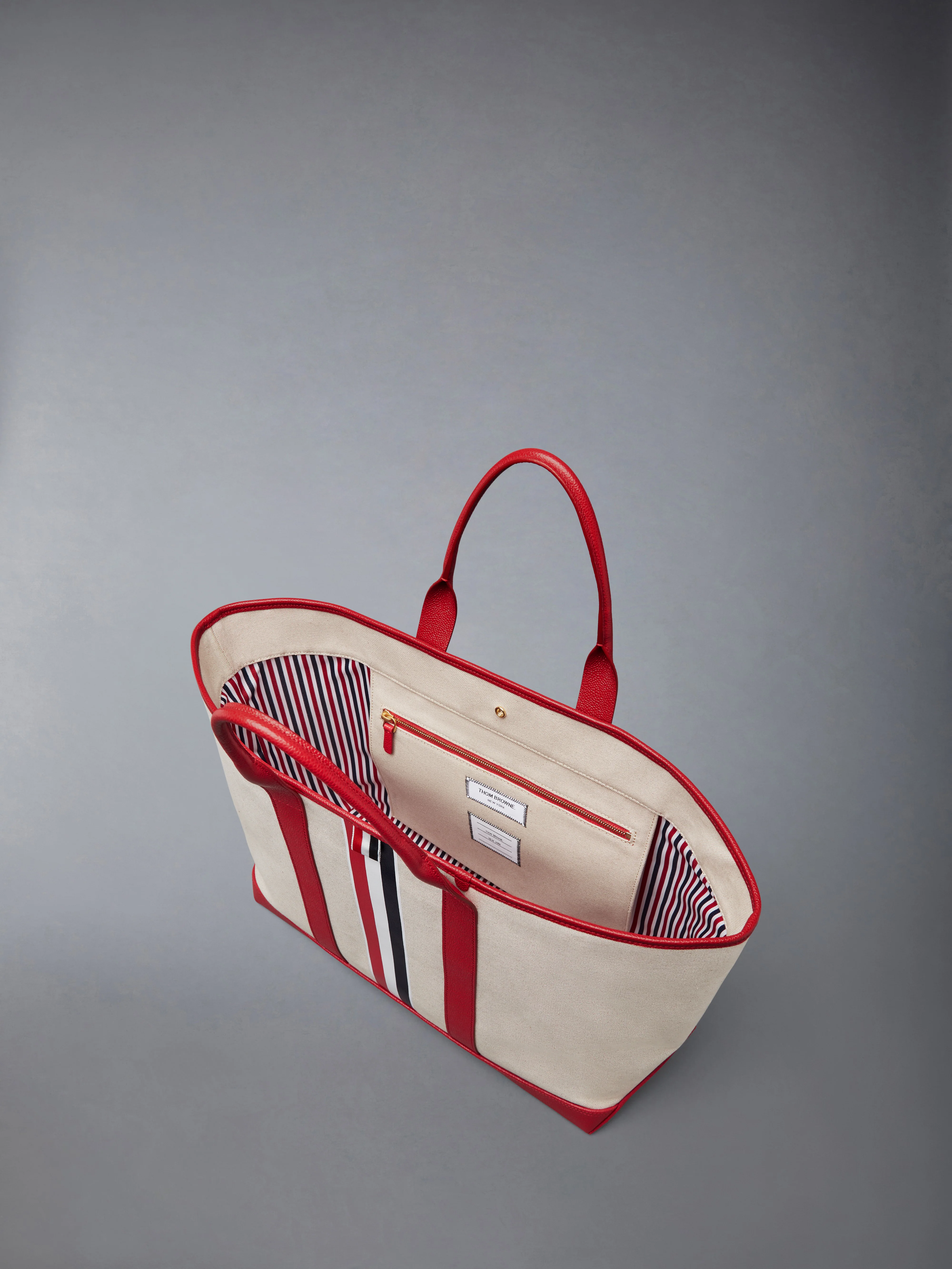 RWB STRIPE MEDIUM TOOL TOTE IN SALT AND PEPPER COTTON CANVAS - Image 5