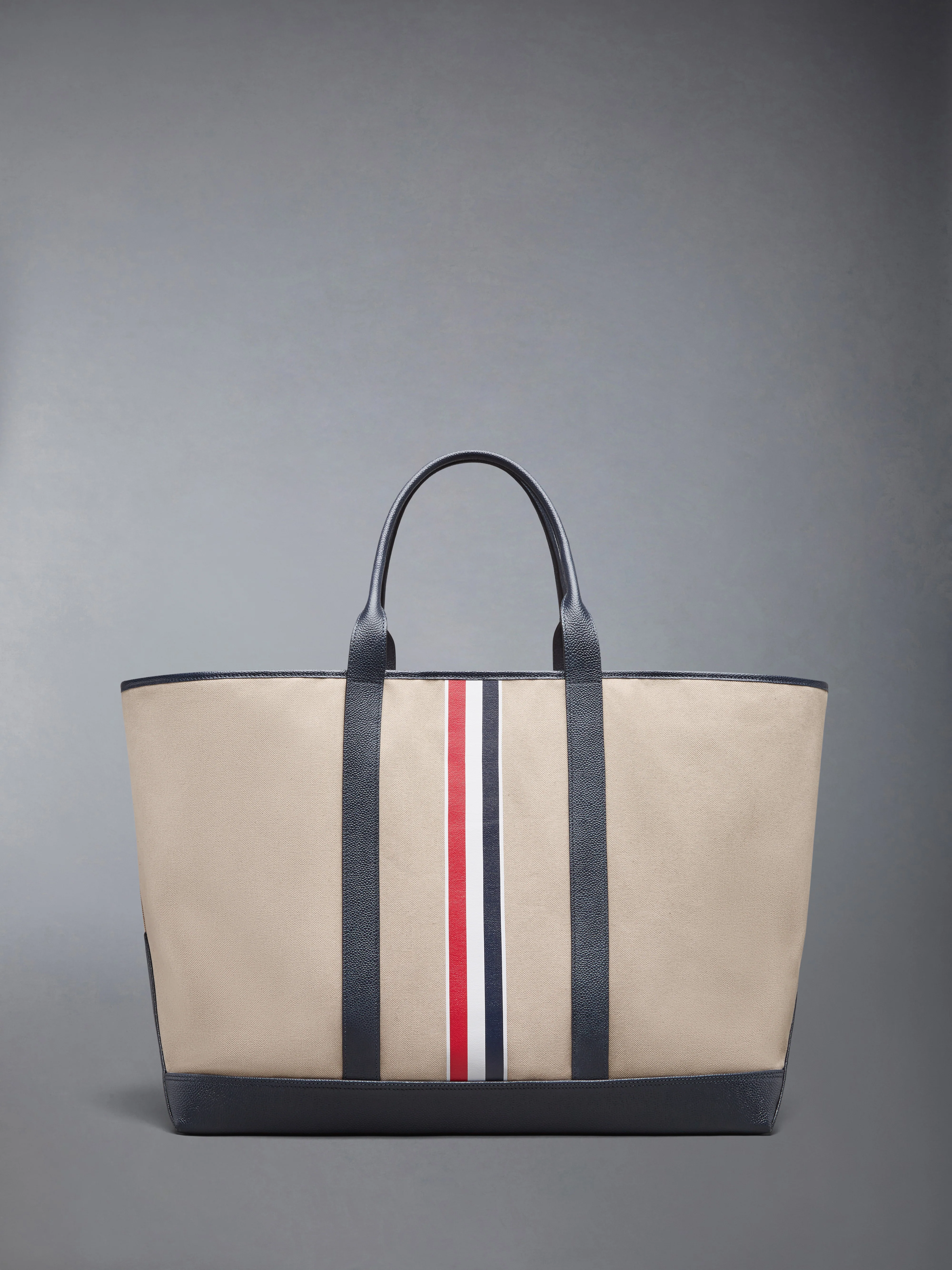 RWB STRIPE OVERSIZED TOOL TOTE IN SALT AND PEPPER COTTON CANVAS - Image 3