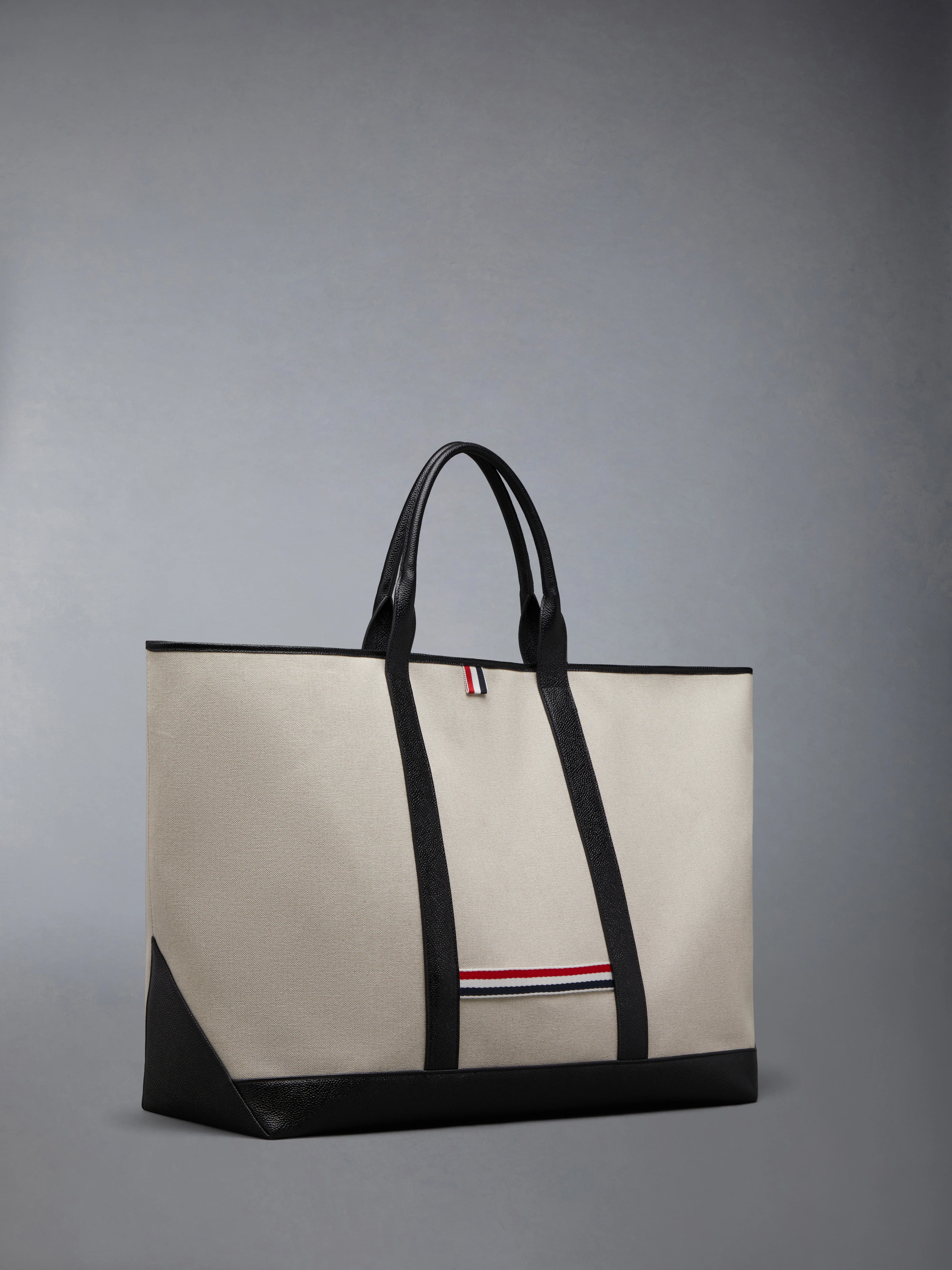 SALT AND PEPPER COTTON CANVAS OVERSIZED TOOL TOTE - Image 2