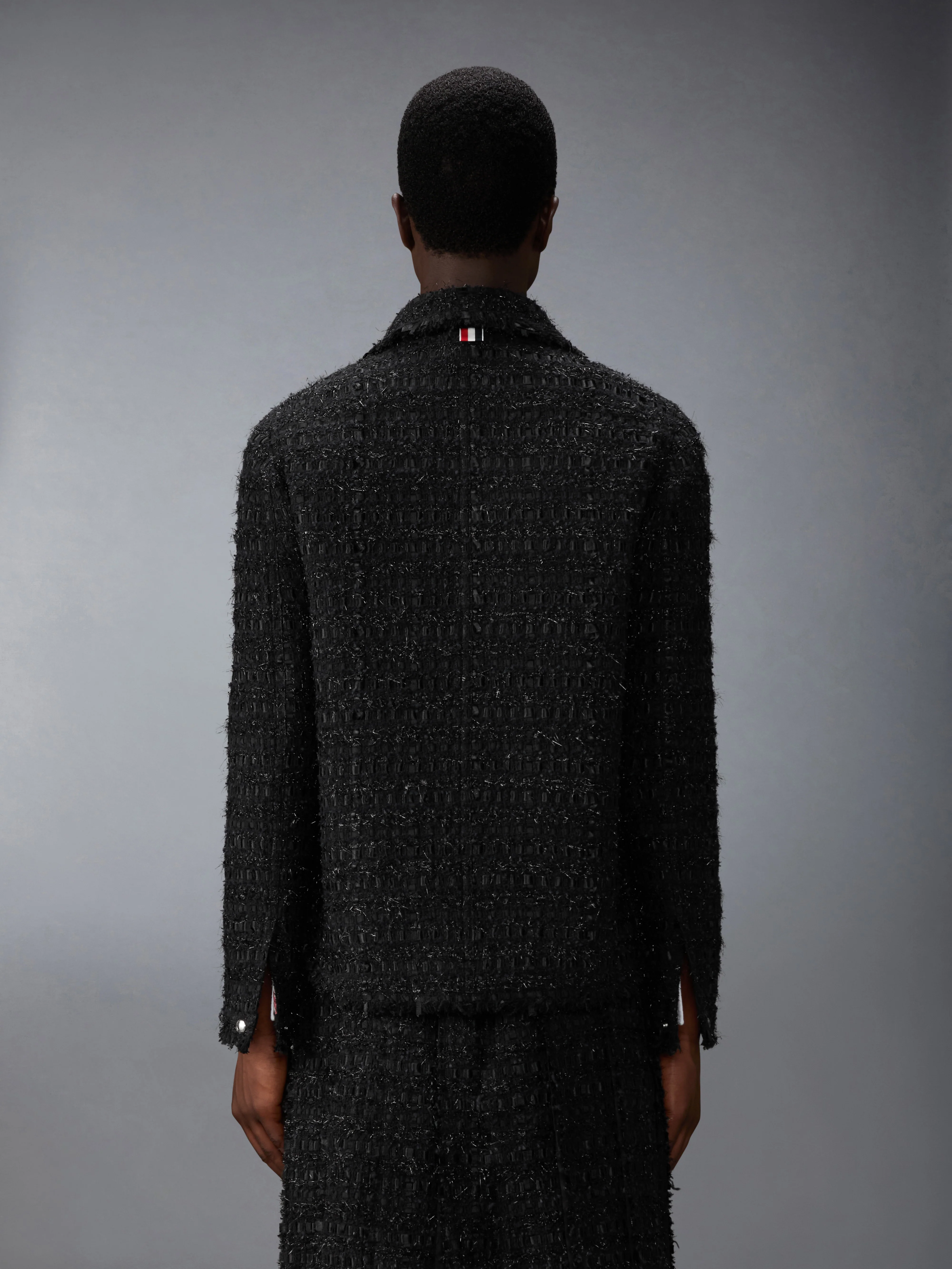 SATIN RIBBON TWEED FRAY EDGE UTILITY JACKET - Image 2