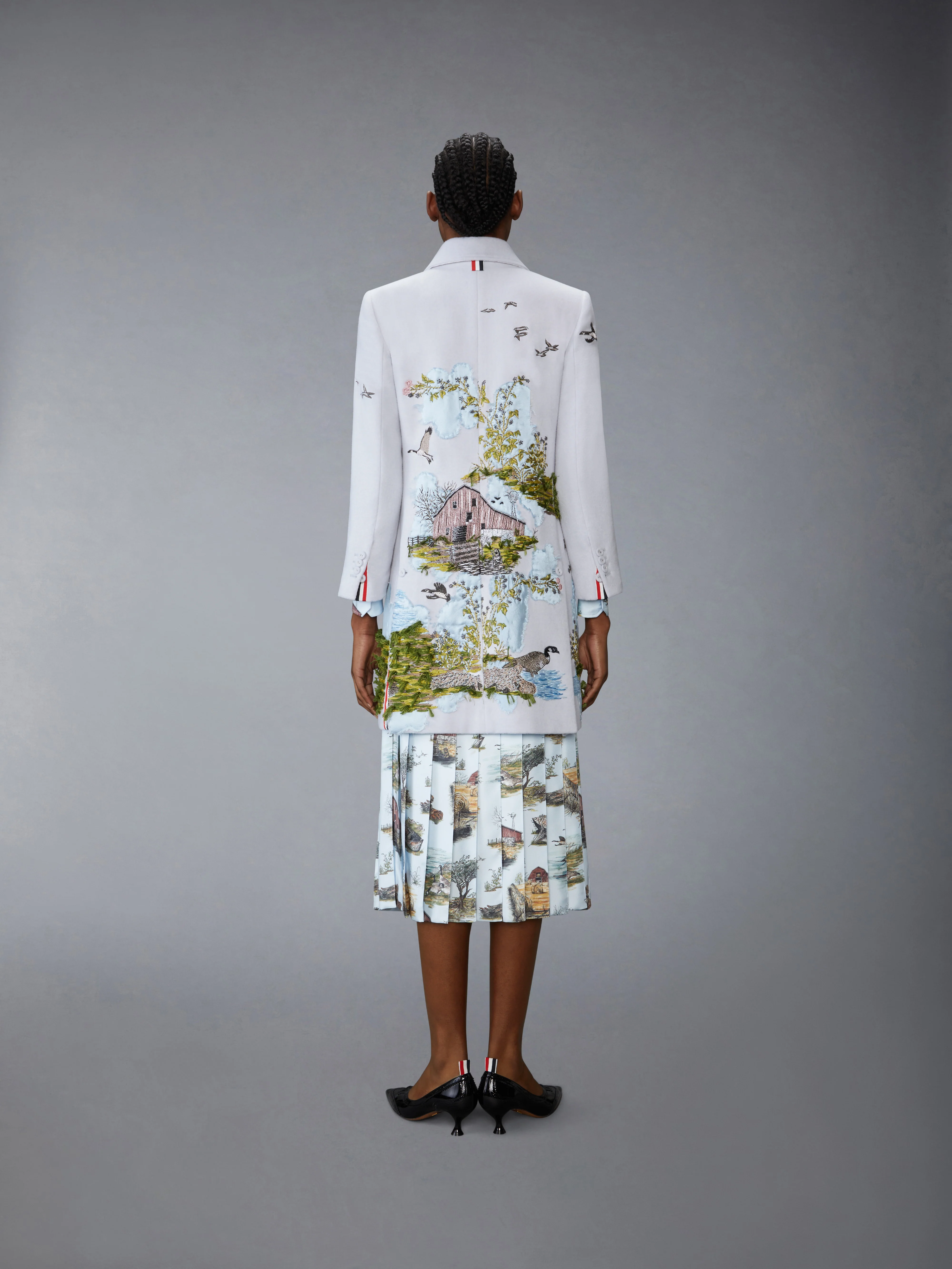 SCENIC TOILE APPLIQUE BAL COLLAR OVERCOAT - Image 3