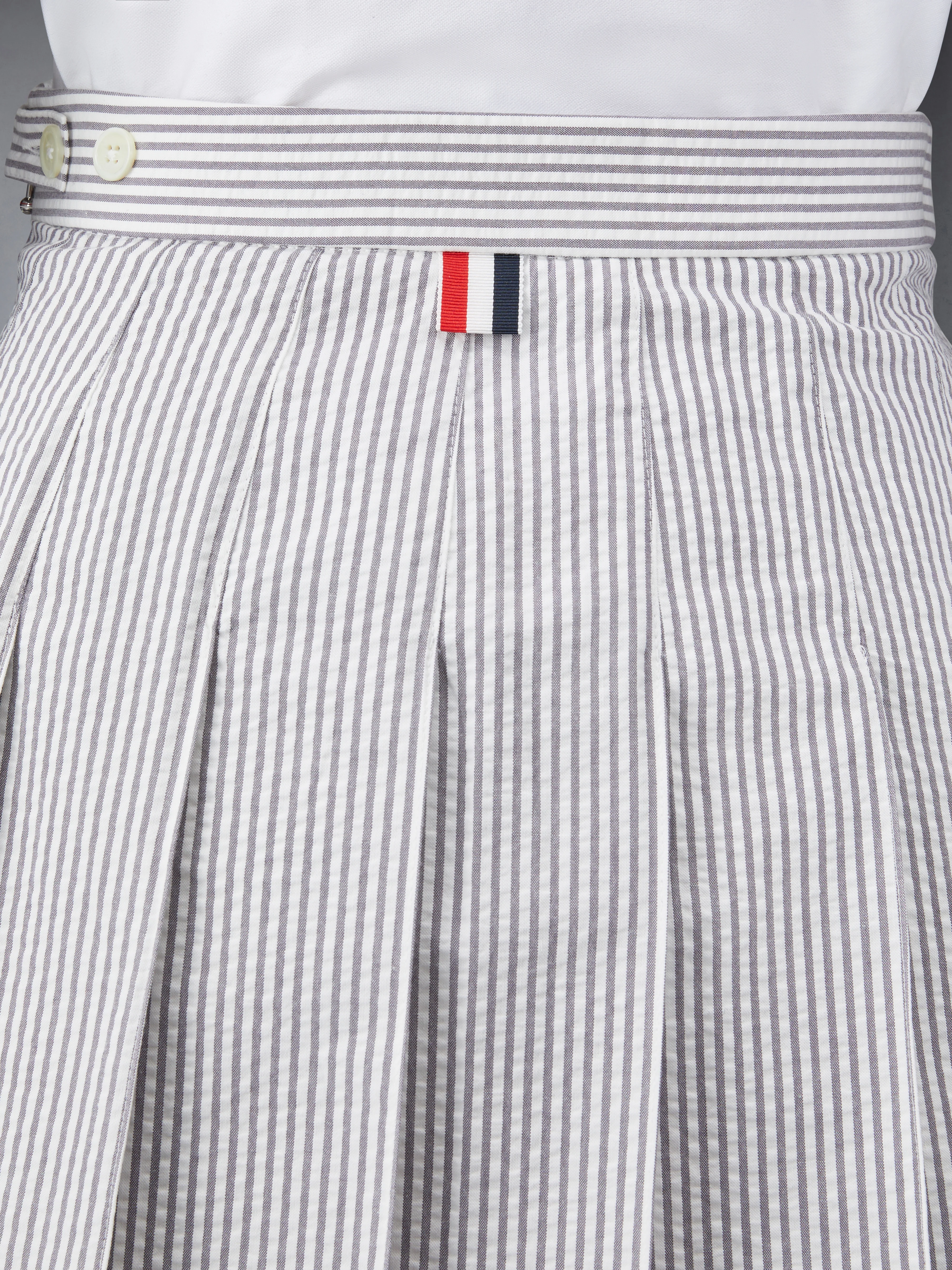 SEERSUCKER PLEATED MINI SKIRT - Image 6