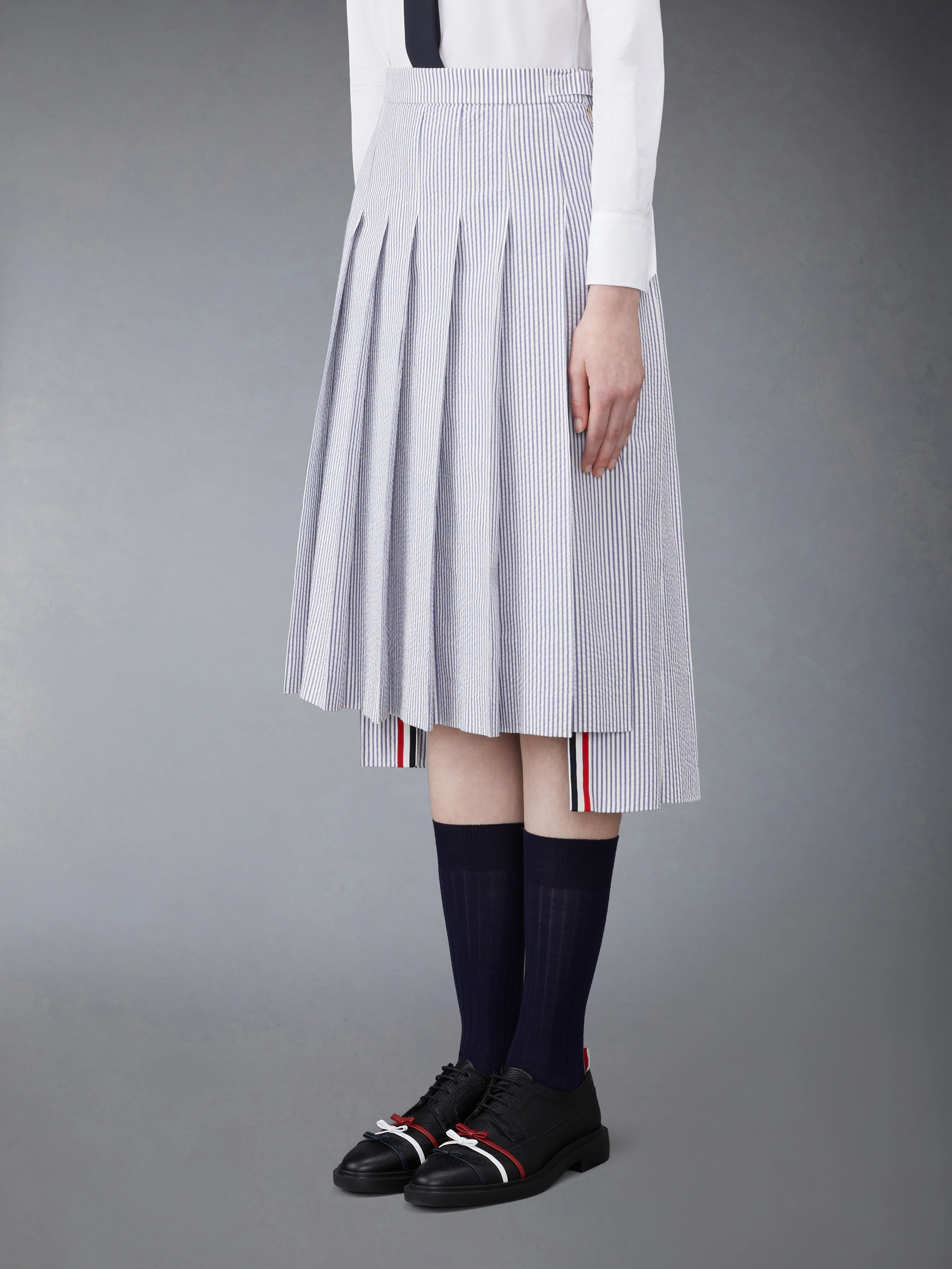 SEERSUCKER PLEATED SKIRT - Image 2