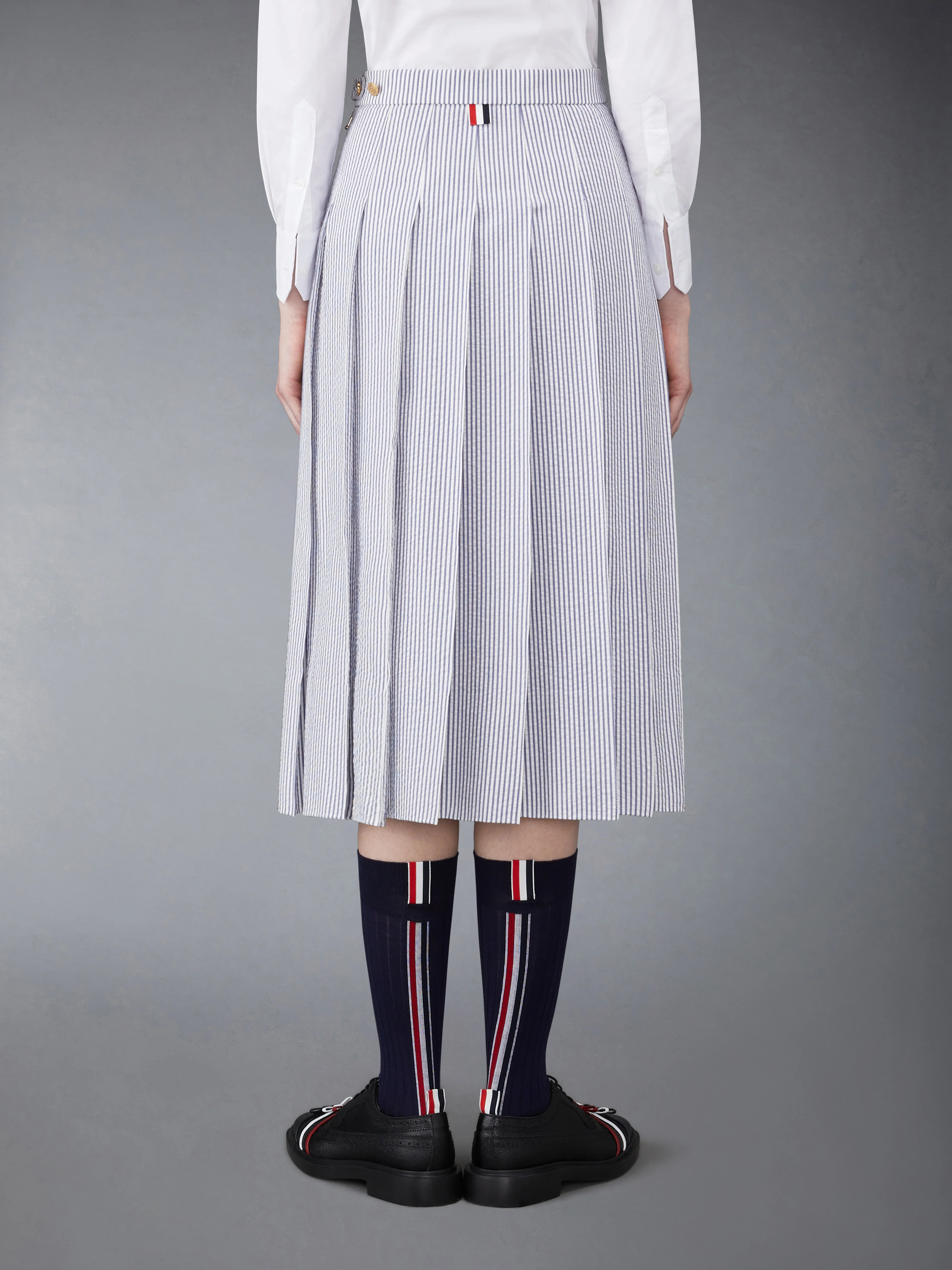 SEERSUCKER PLEATED SKIRT - Image 3