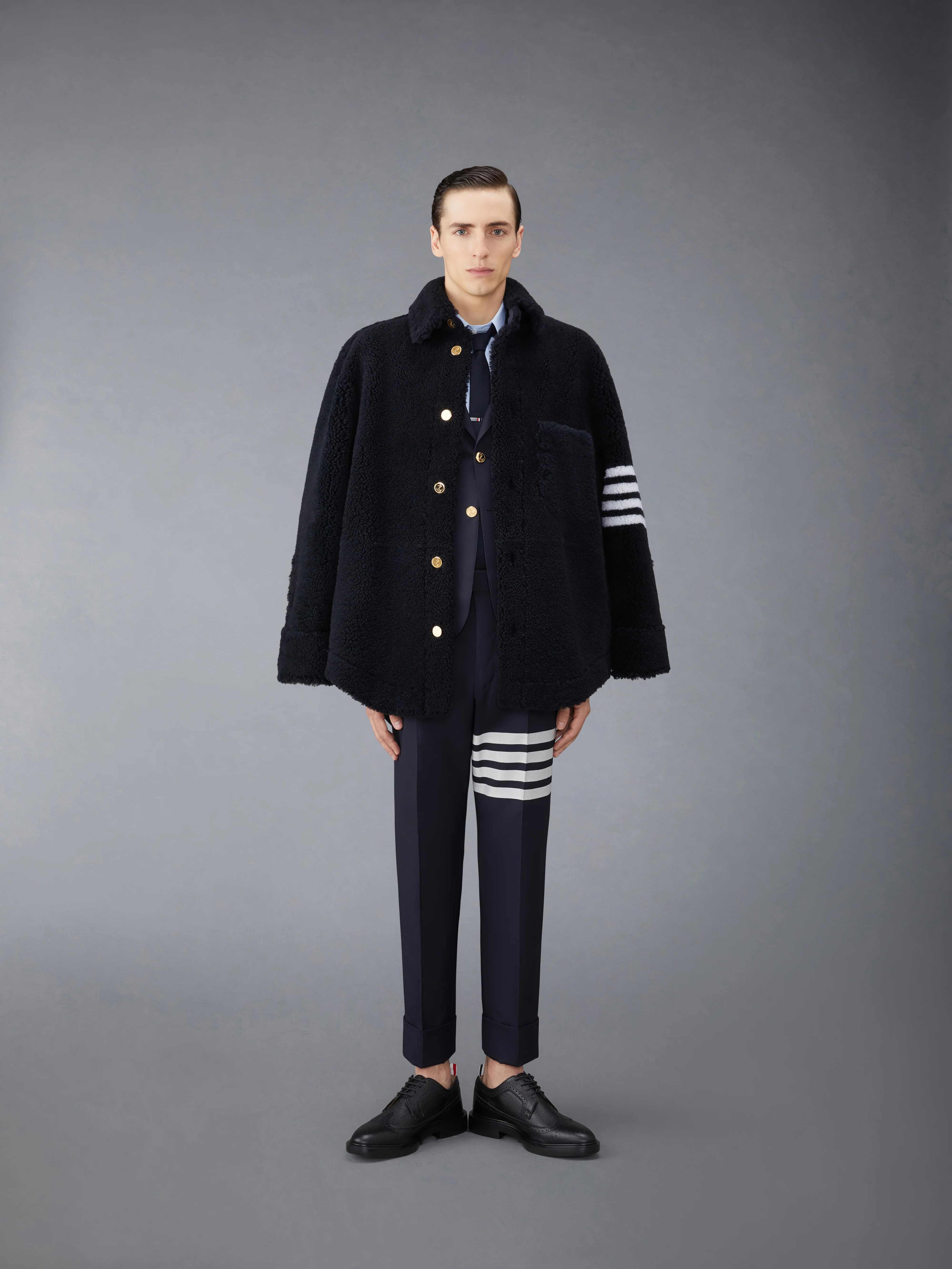 SHEARLING 4-BAR OVERSIZED SHIRT JACKET - Image 3