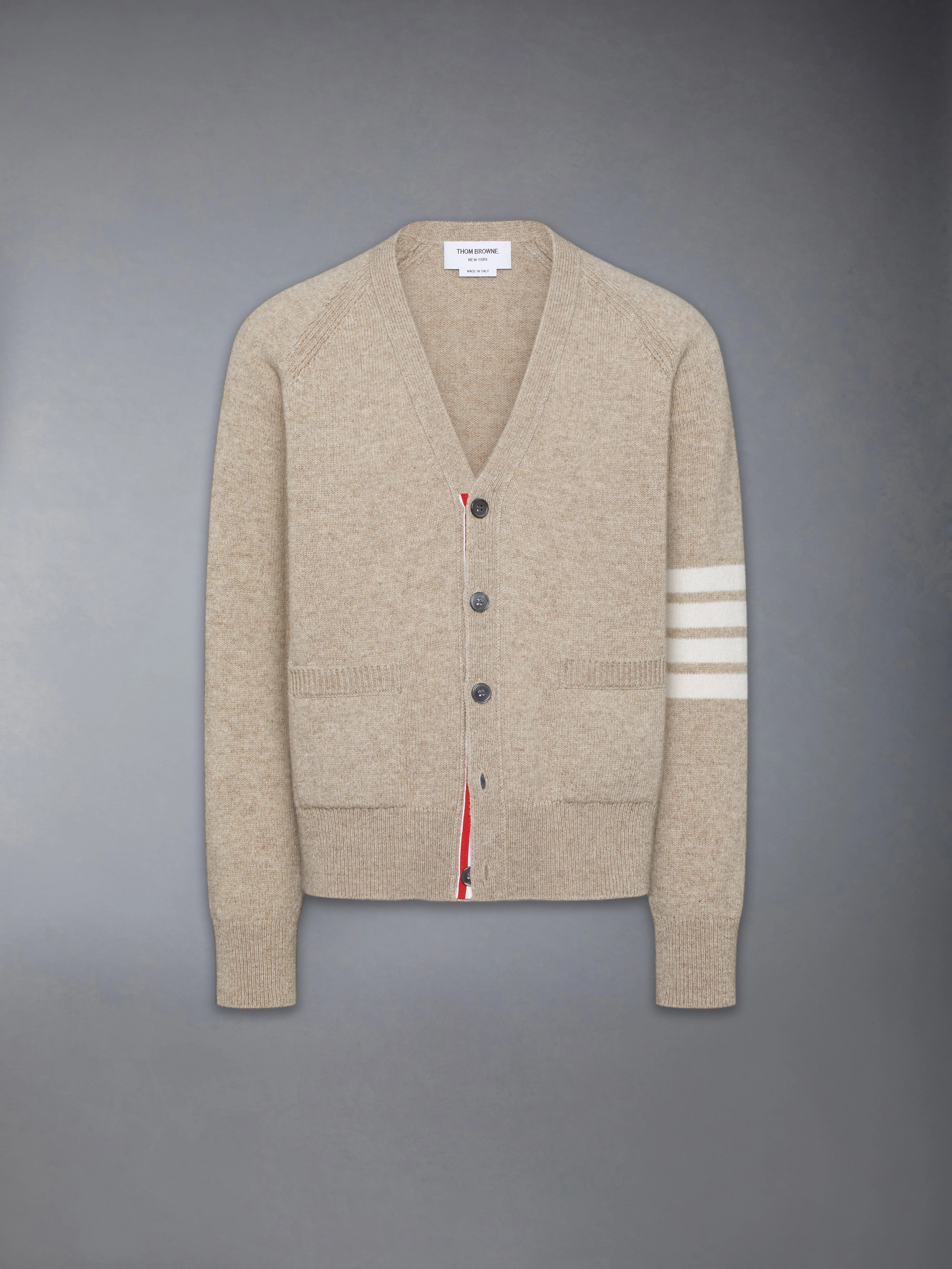 SHETLAND WOOL 4-BAR RELAXED FIT V NECK CARDIGAN - Image 6