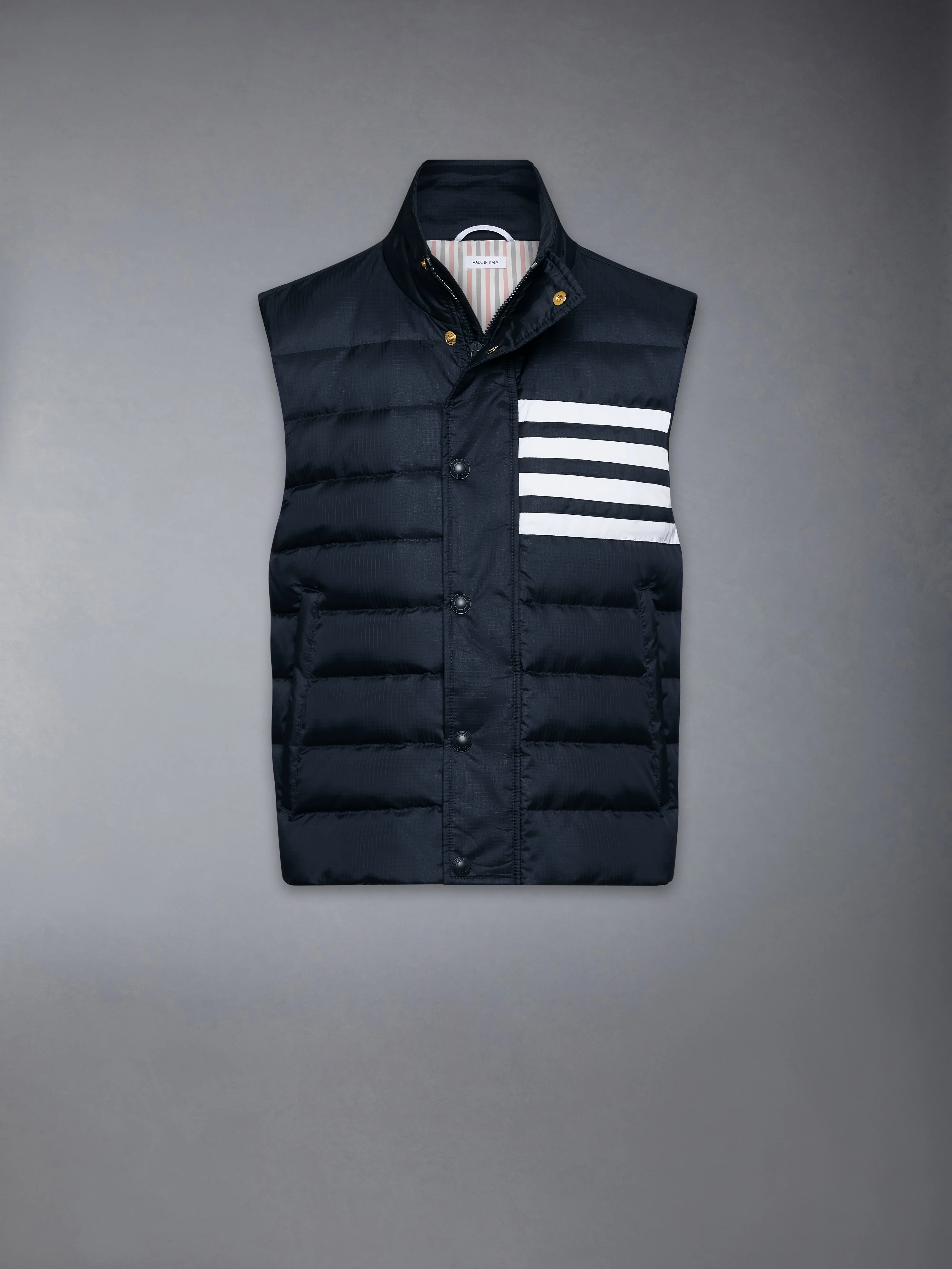 SHINY RIPSTOP LIGHTWEIGHT DOWN FILLED 4-BAR VEST - Image 6