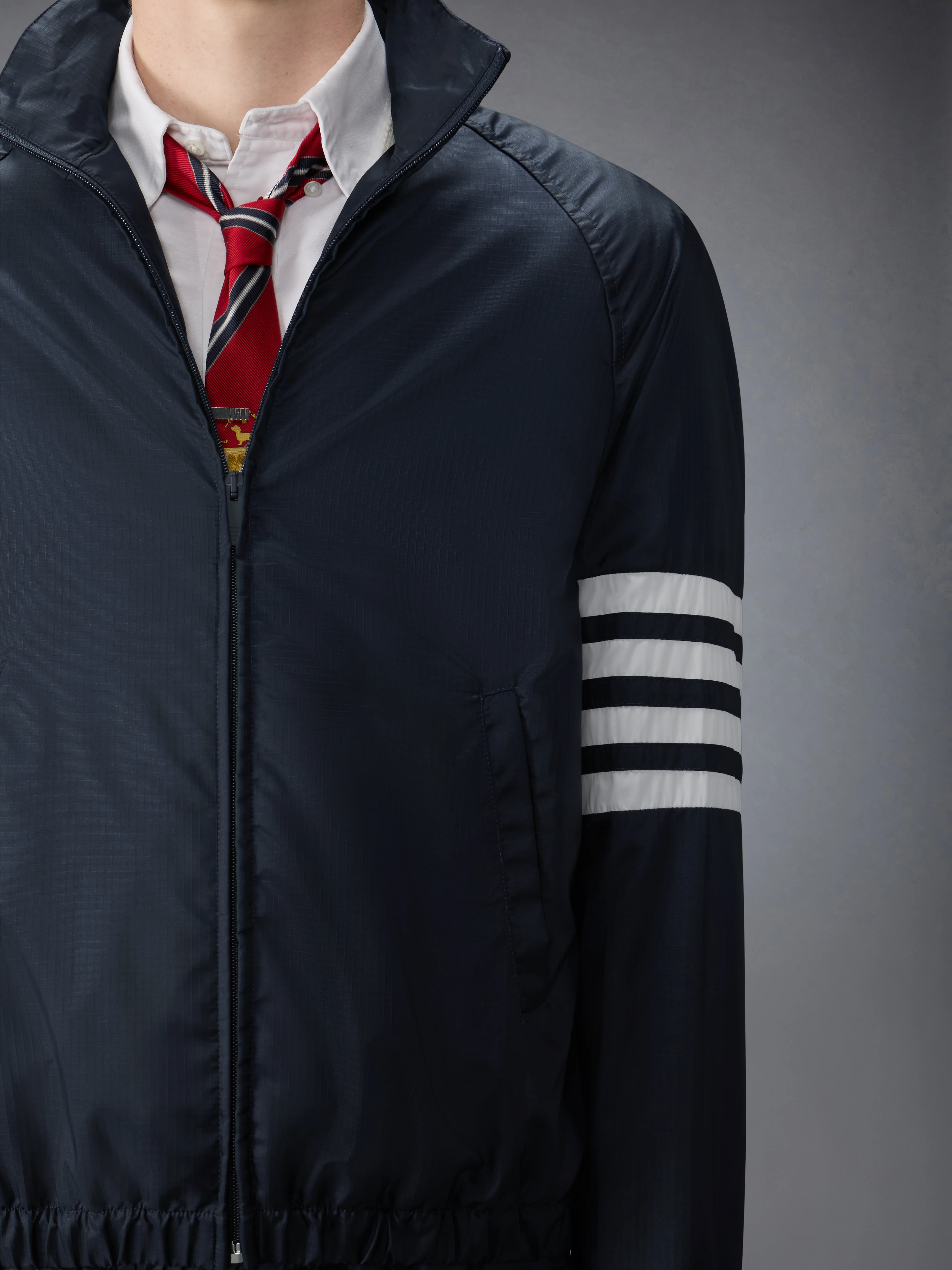 SHINY RIPSTOP RAGLAN 4-BAR TRACK JACKET - Image 6
