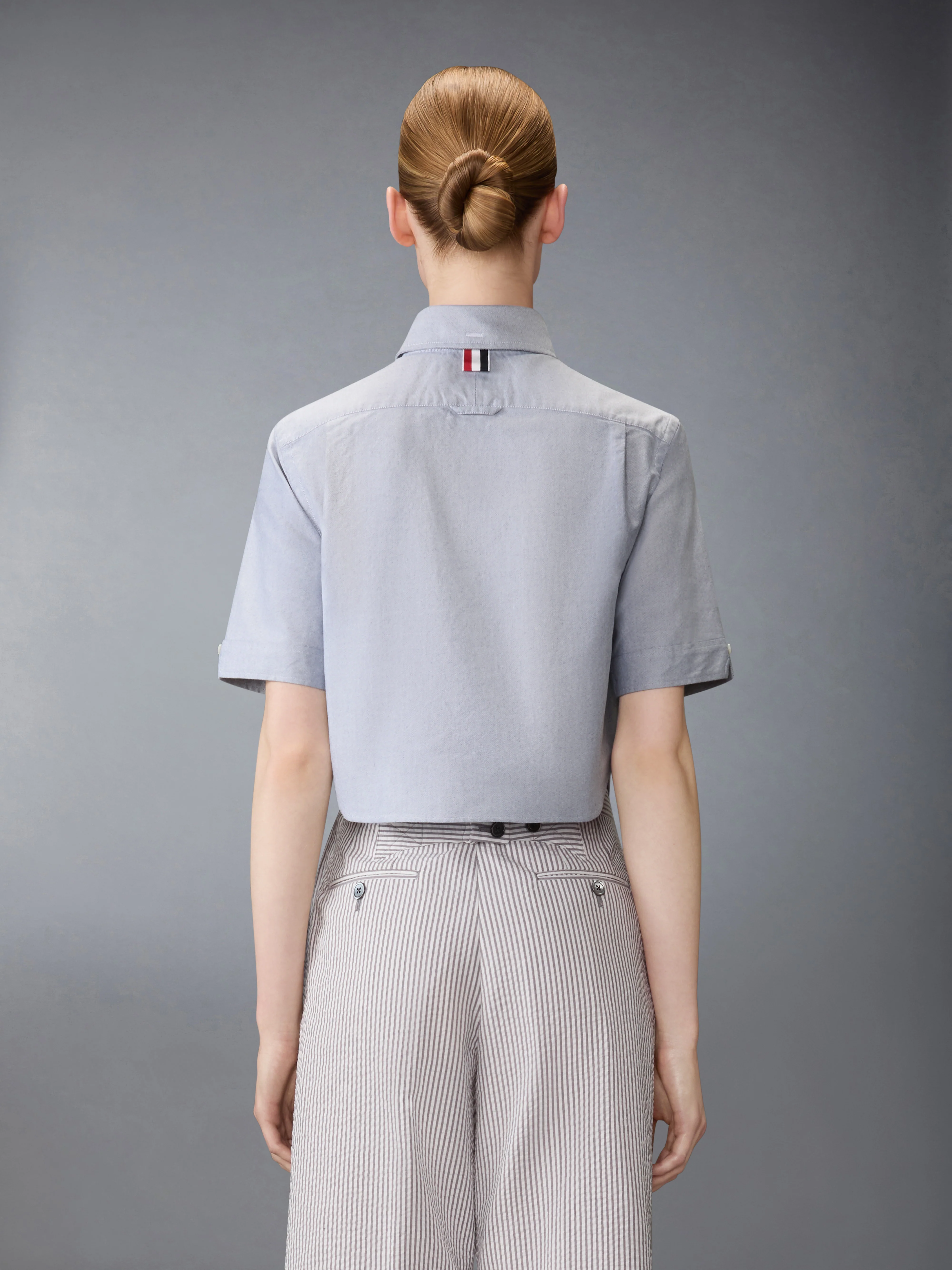 SHORT SLEEVE CROPPED OXFORD SHIRT - Image 2