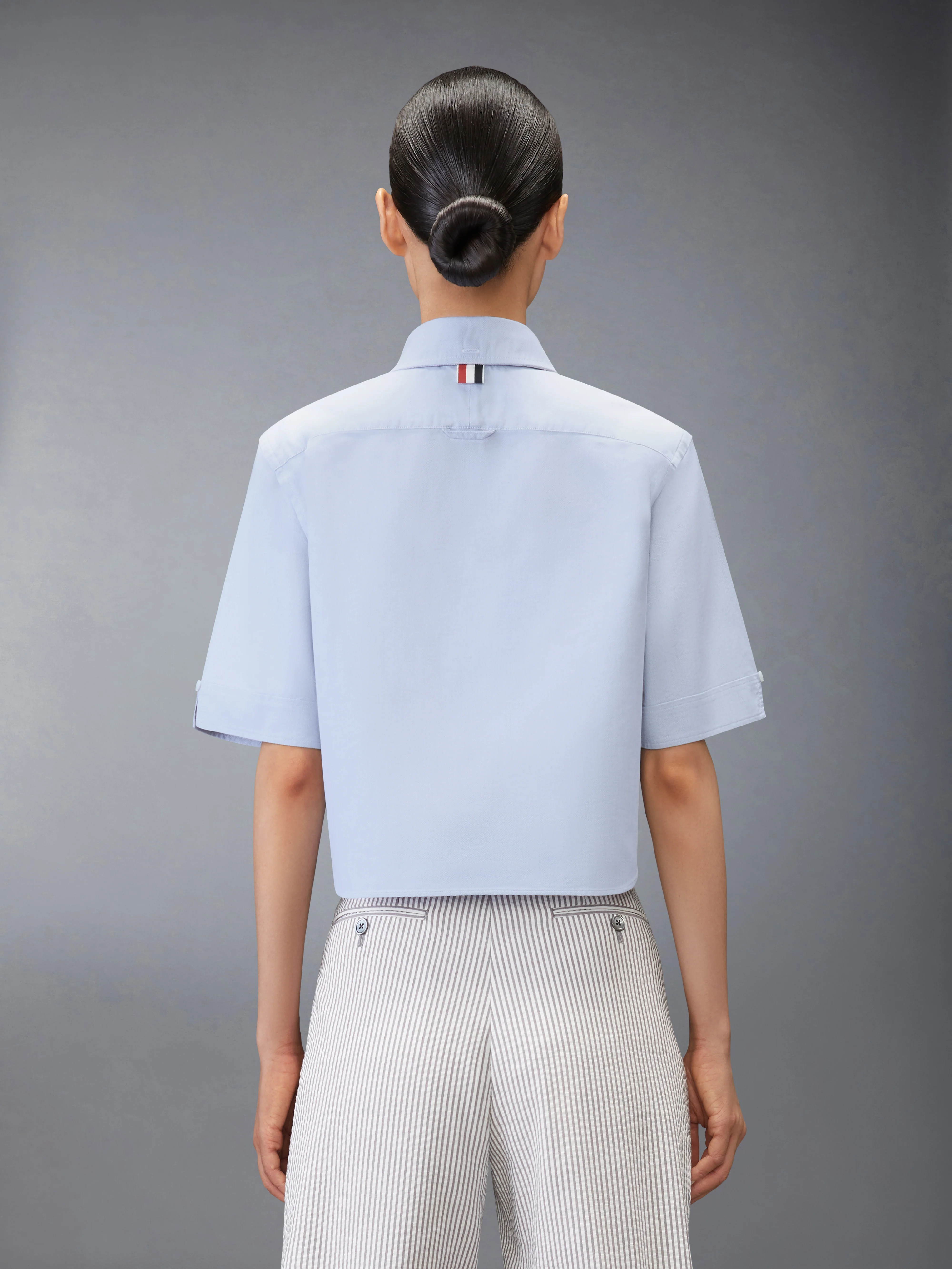 SHORT SLEEVE CROPPED OXFORD SHIRT - Image 2