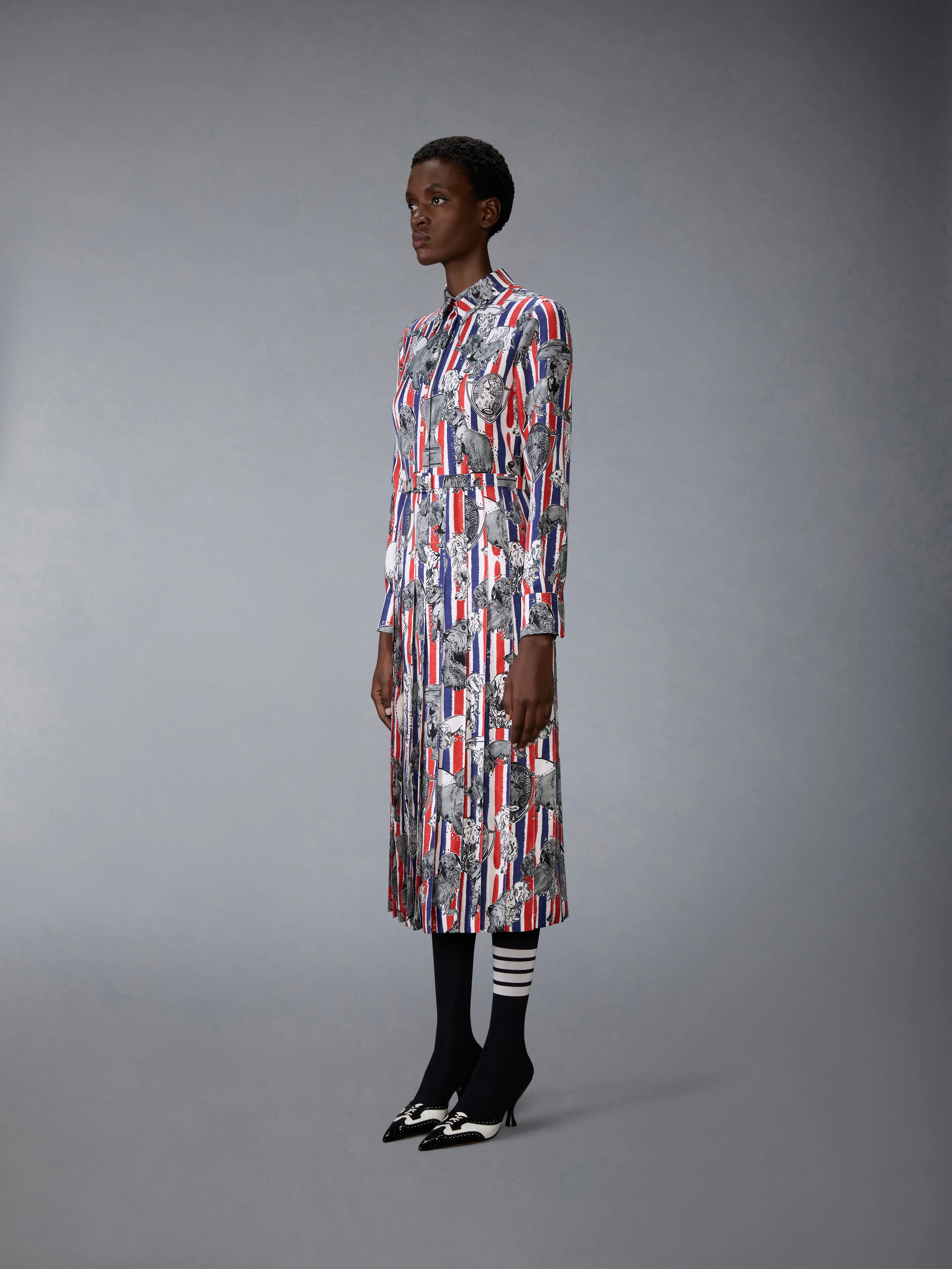SILK TWILL HECTOR PLEATED DRESS - Image 2