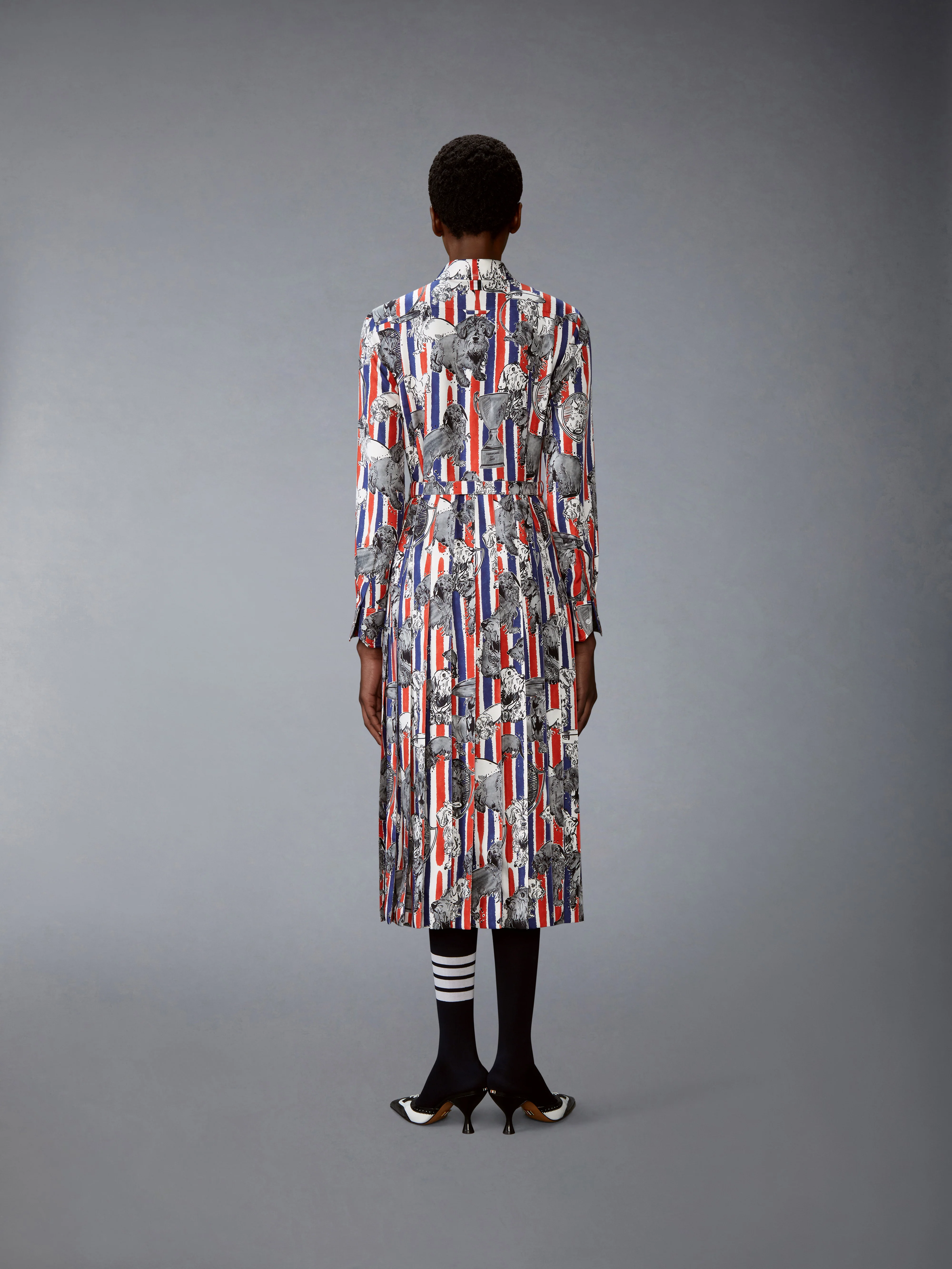 SILK TWILL HECTOR PLEATED DRESS - Image 3