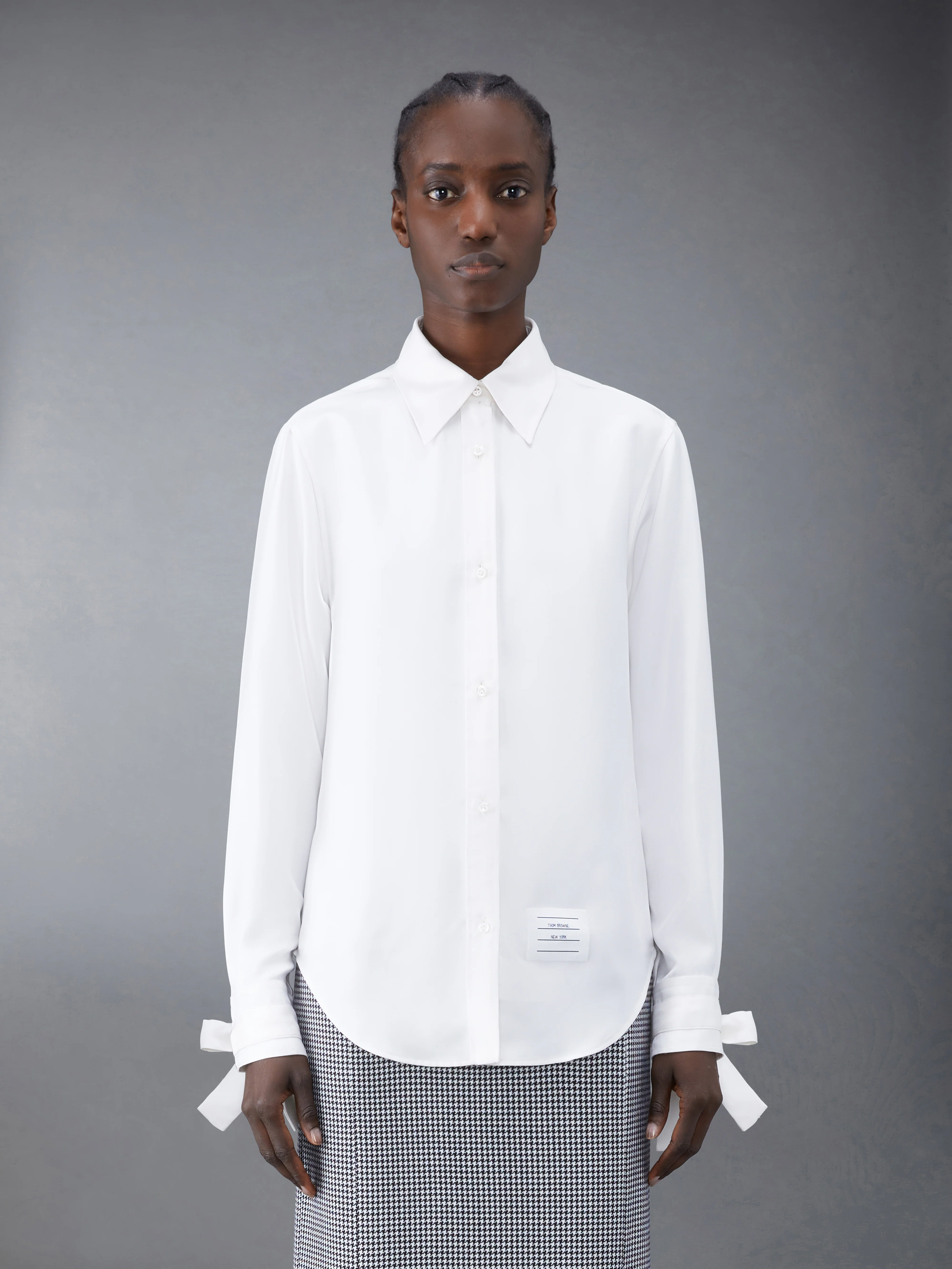 Silk Twill Scarf Cuff Easy Fit Shirt - Image 2