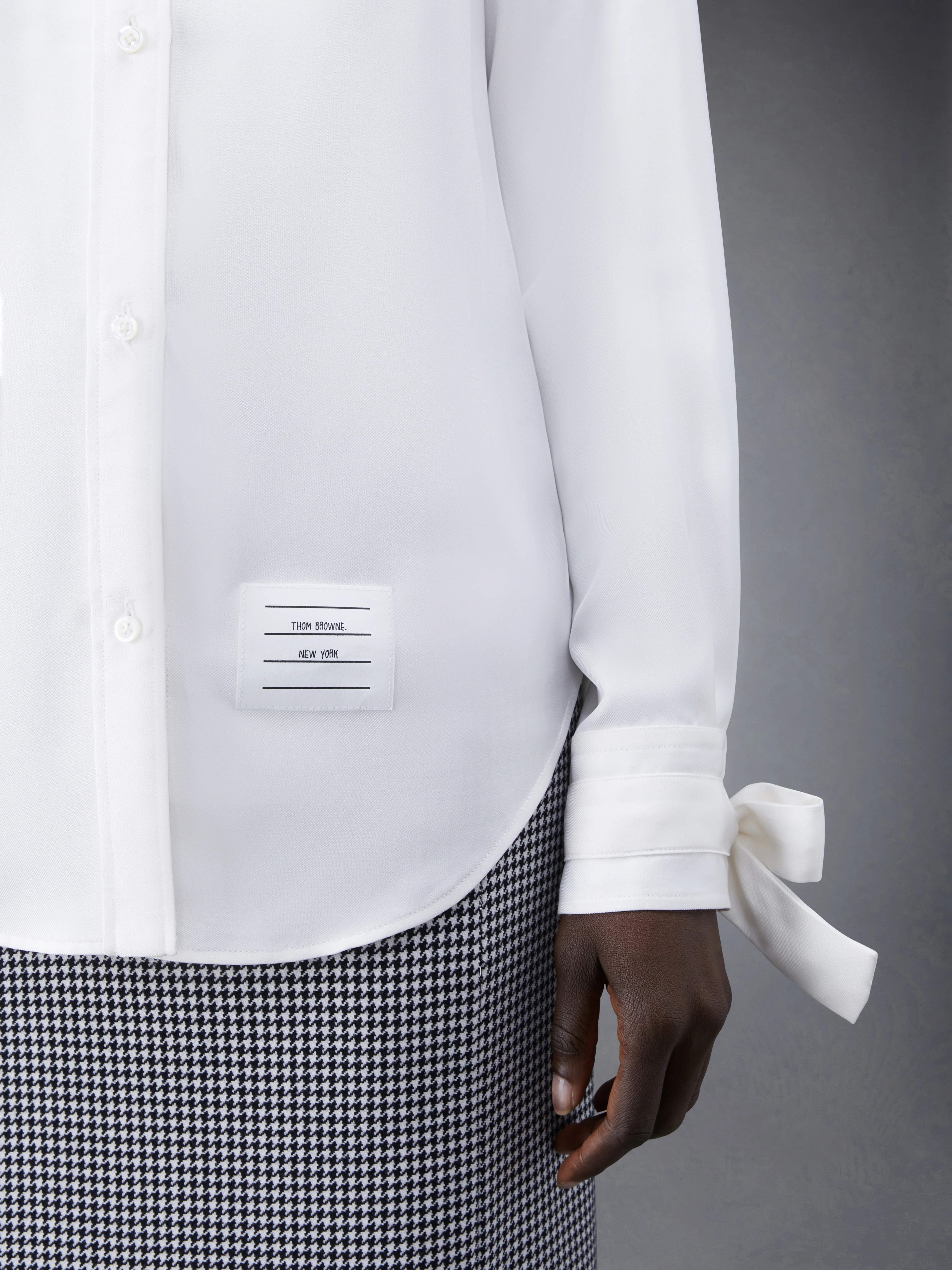 Silk Twill Scarf Cuff Easy Fit Shirt - Image 6