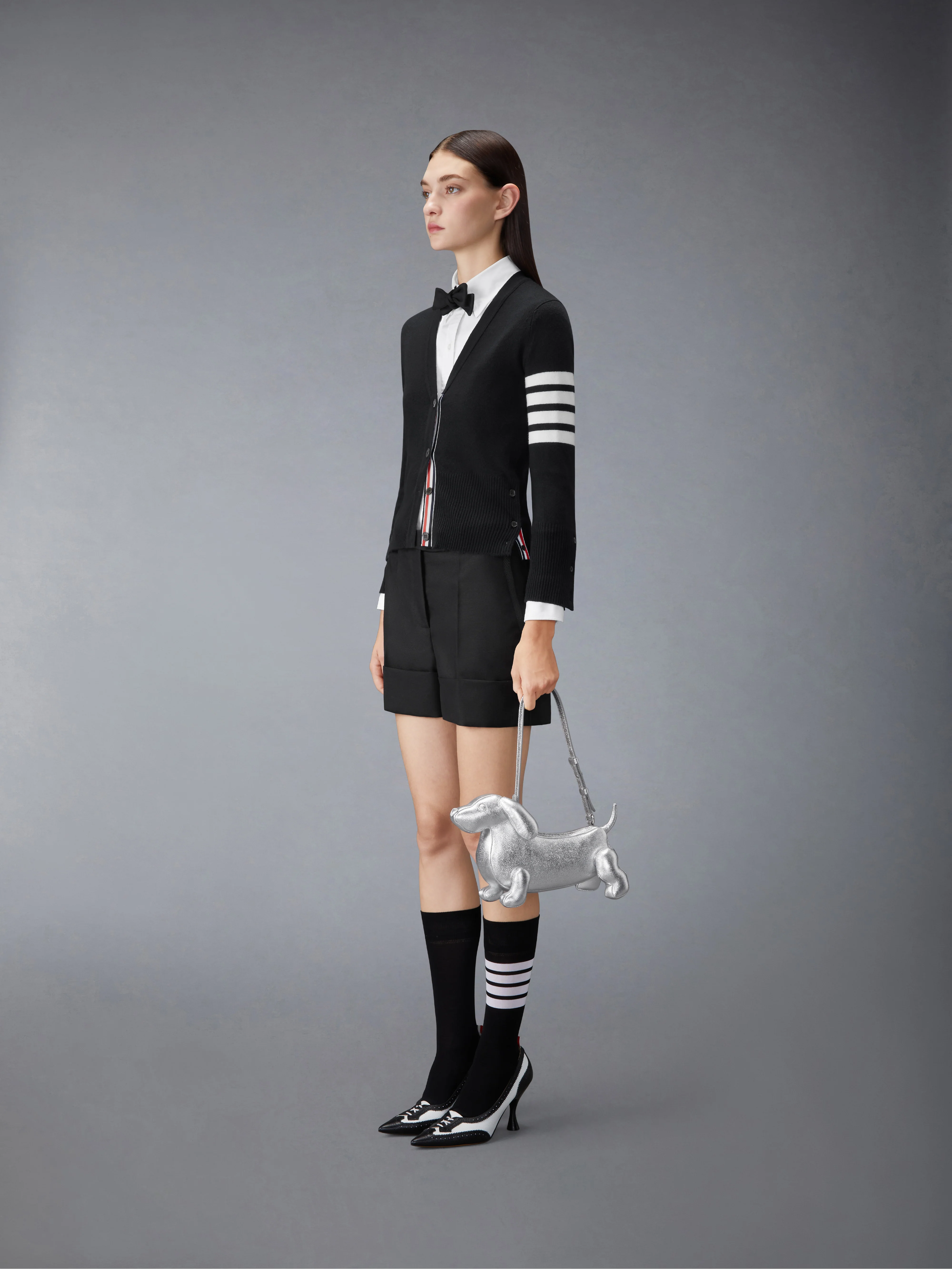 SILVER BABY HECTOR BAG IN PEBBLE GRAIN LEATHER - Image 4