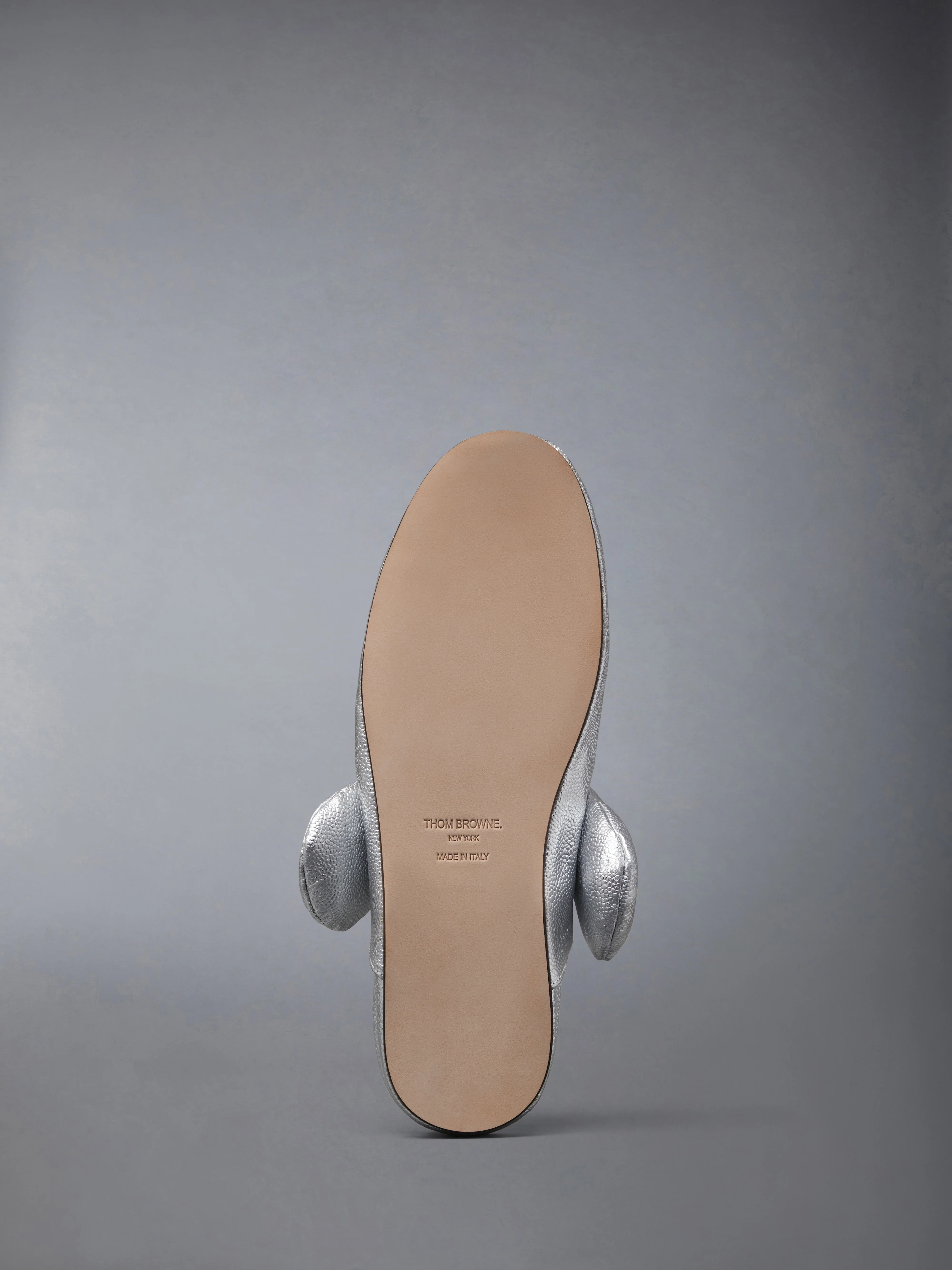 SILVER  HECTOR PEBBLE GRAIN SLIPPERS - Image 5