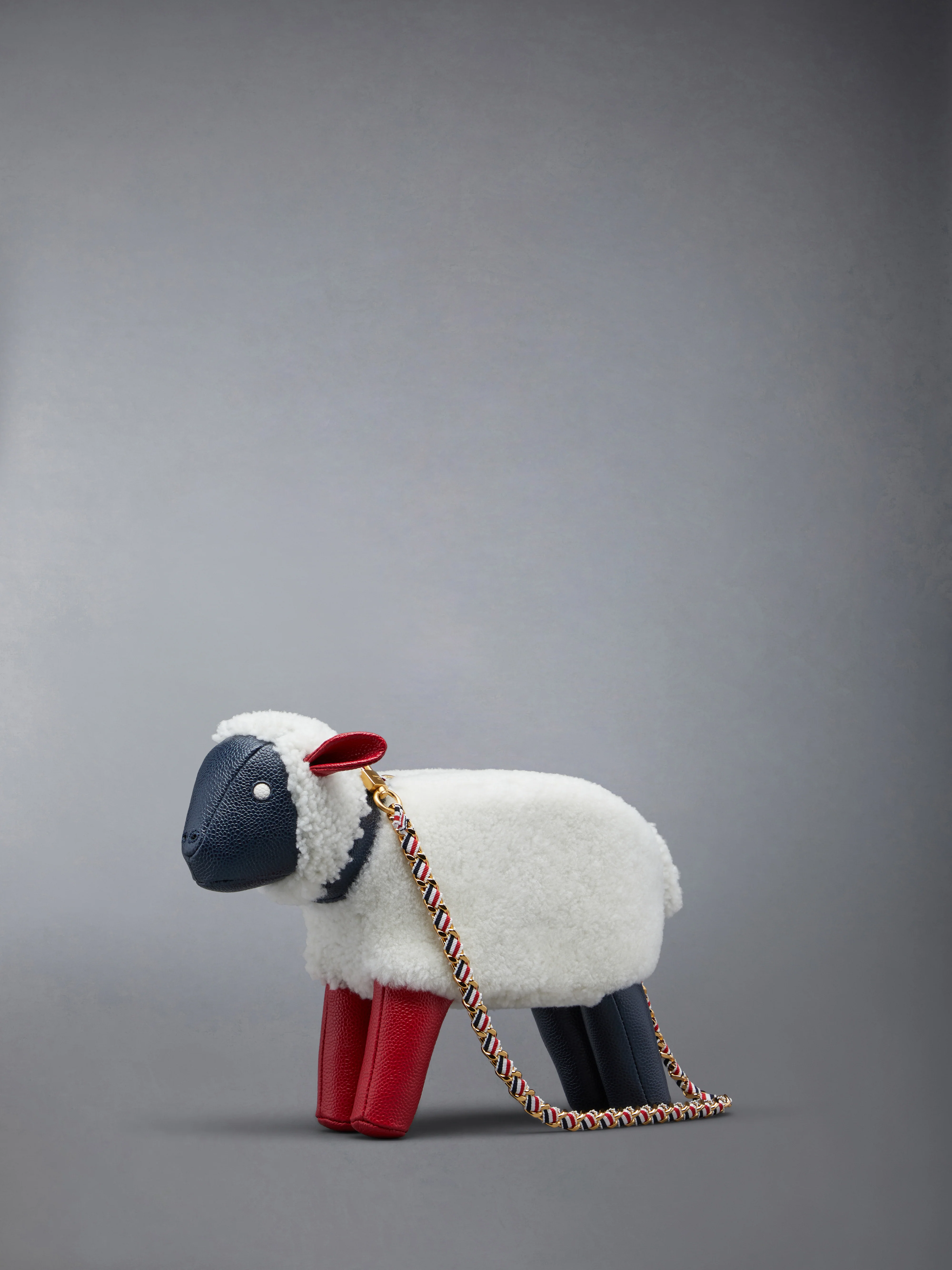 SMALL SHEEP CHAIN BAG IN SHEARLING & PEBBLE GRAIN LEATHER - Image 2