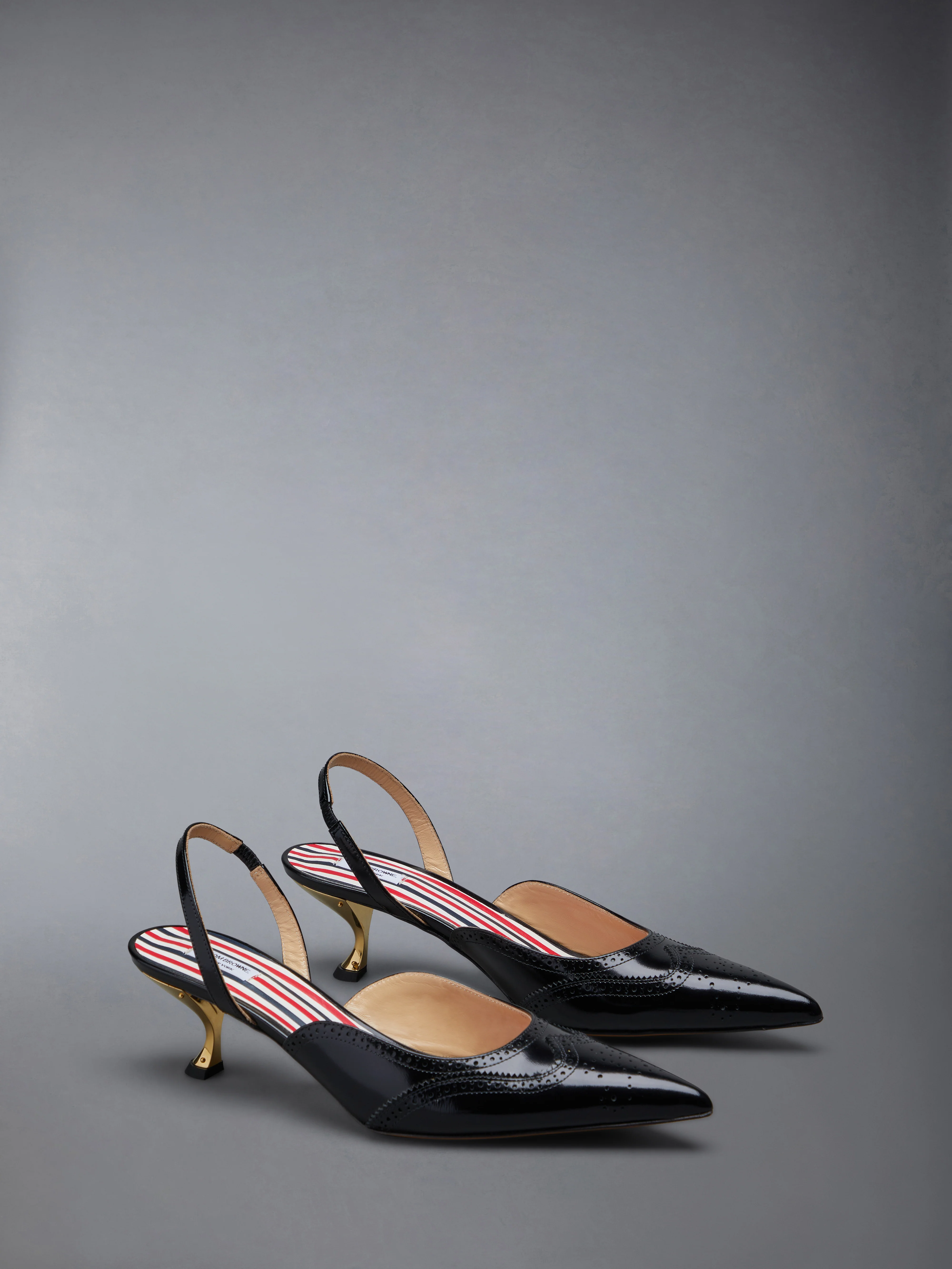 SMOOTH CALF WINGTIP SLINGBACK HEEL 50MM - Image 2