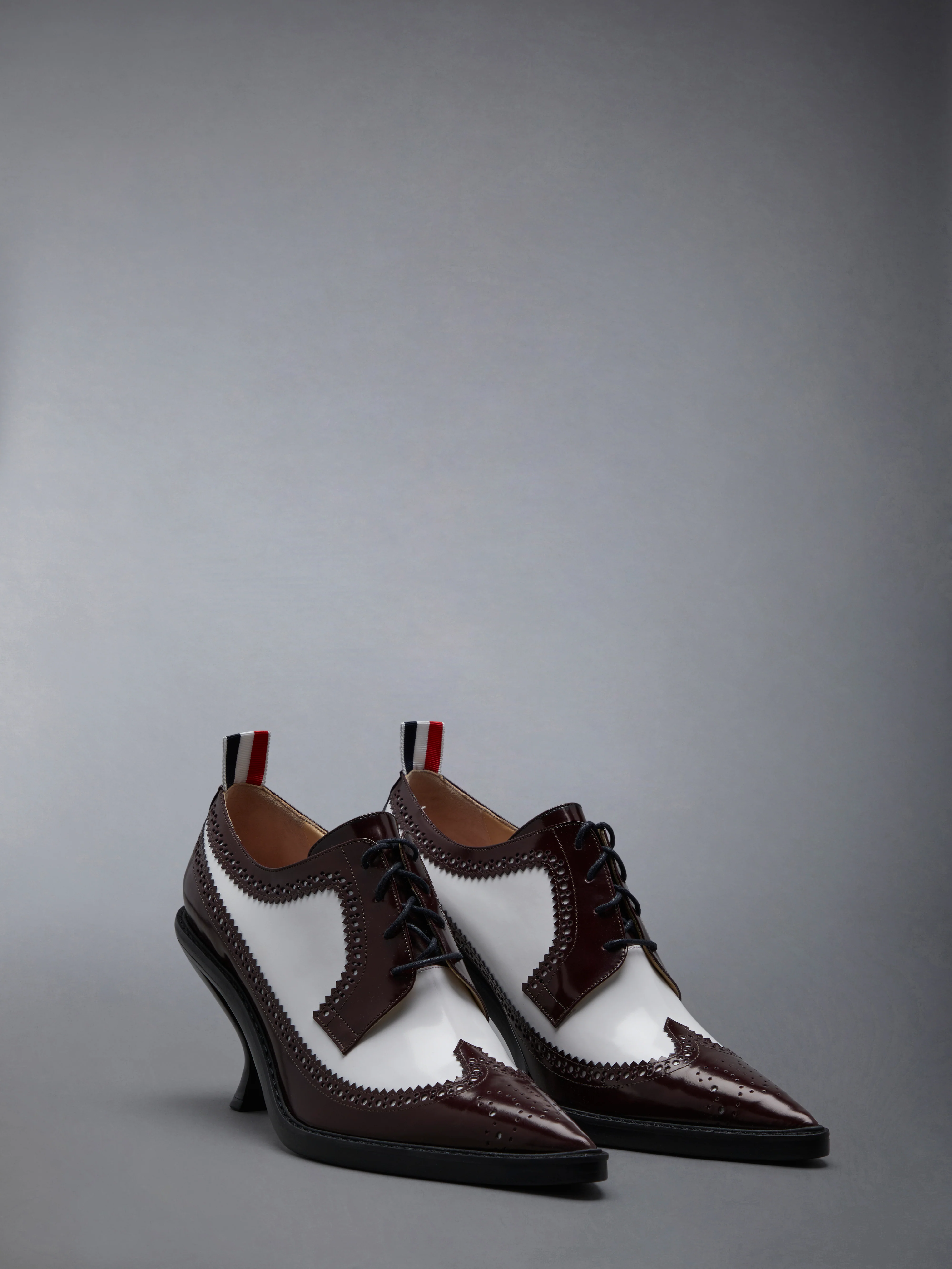 SOFT SPAZZOLATO LONGWING SPECTATOR BROGUE HEEL 75MM - Image 2