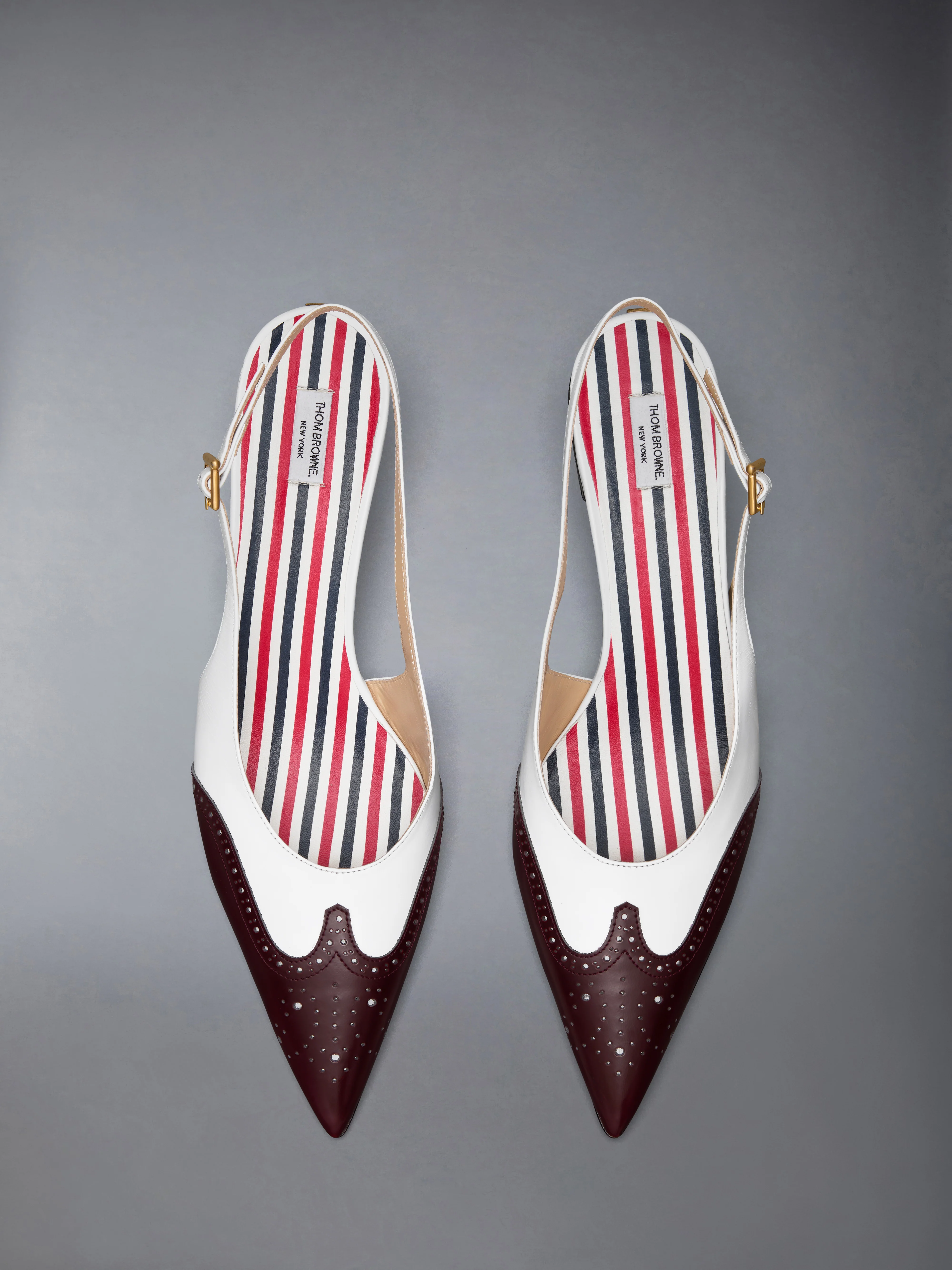SOFT SPAZZOLATO SHINY CALF WINGTIP SLINGBACK 50MM - Image 5