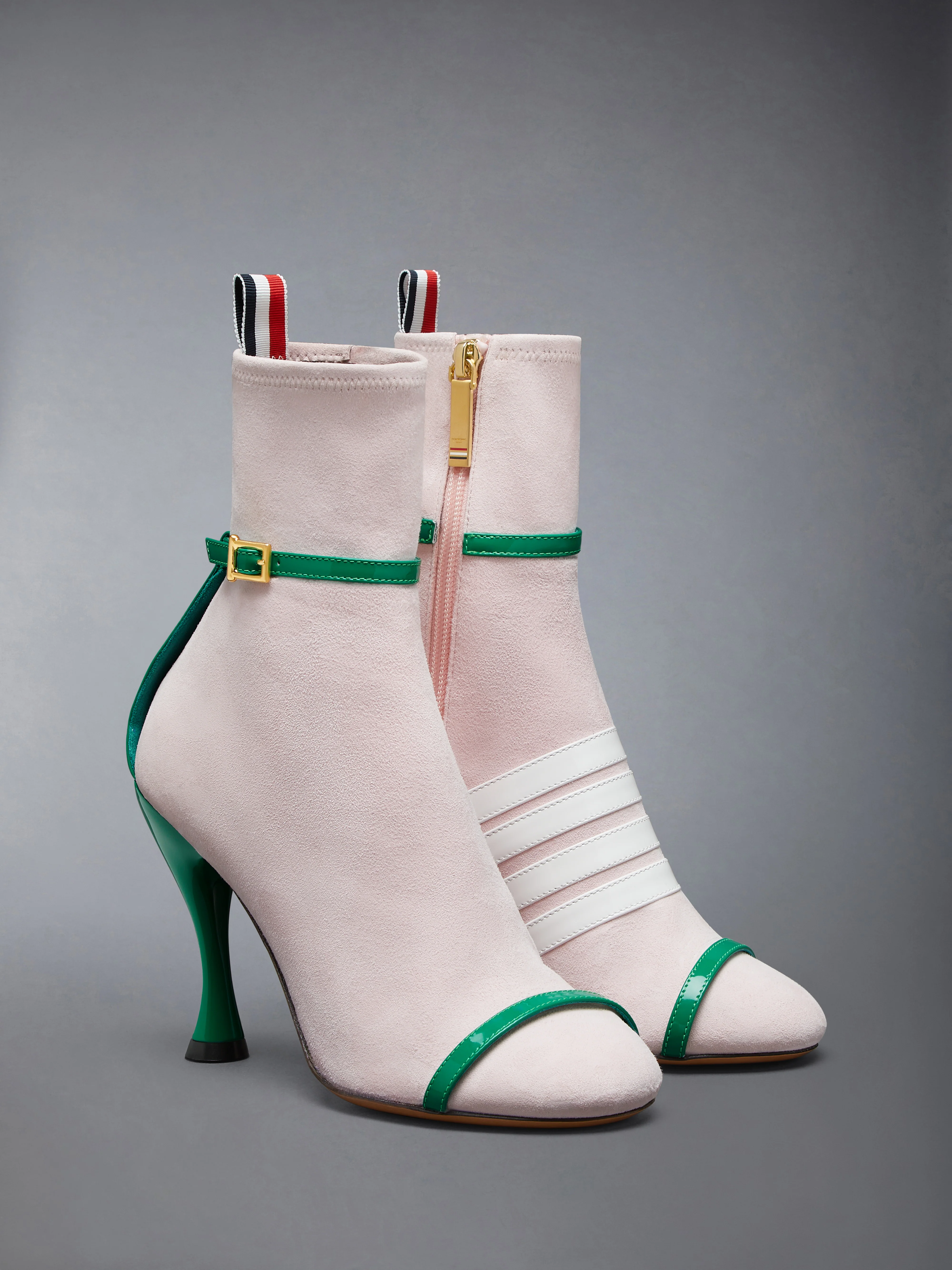 SOFT SUEDE TROMPE L'OEIL 4-BAR ANKLE BOOT 105MM - Image 2