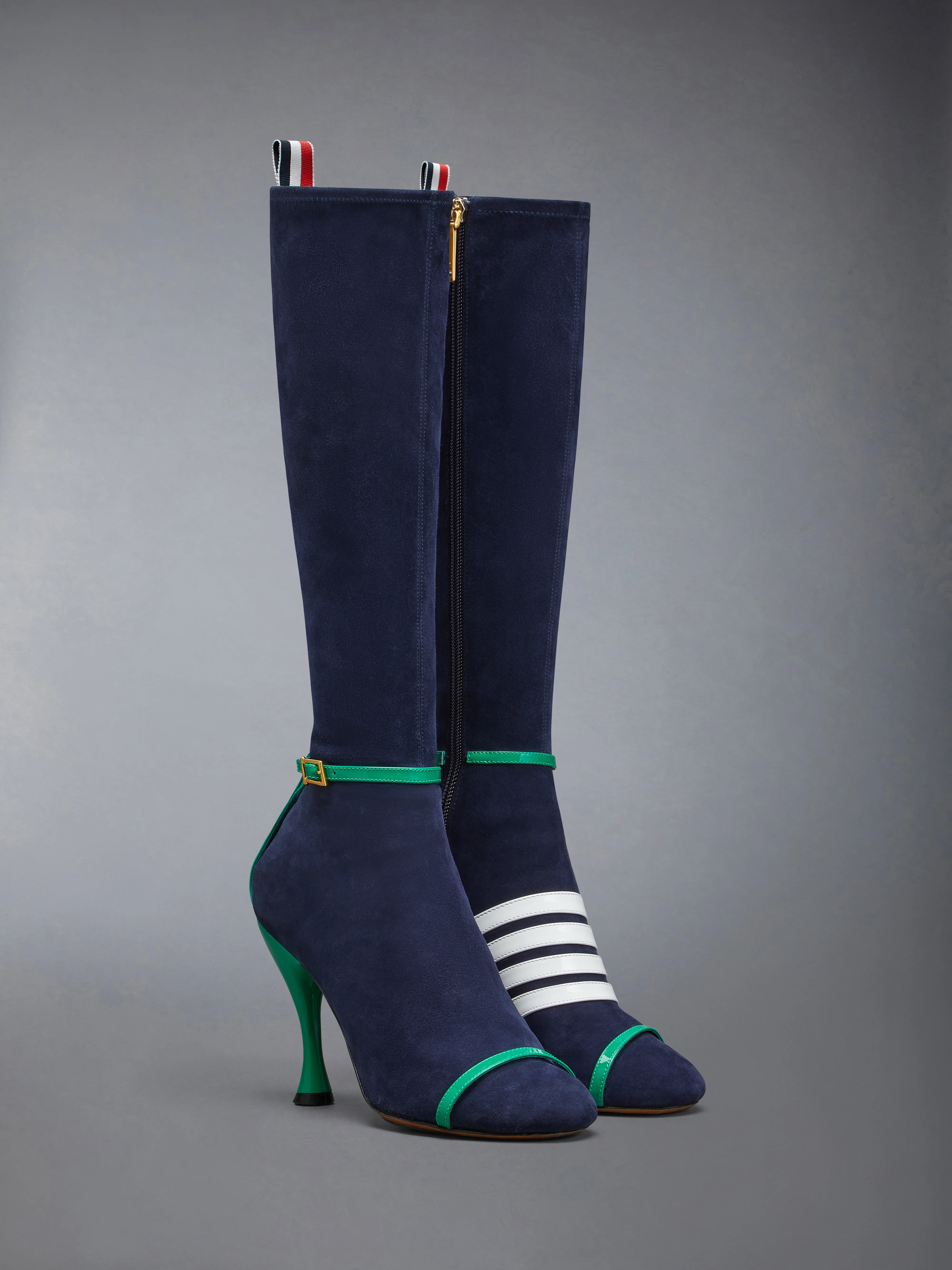 SOFT SUEDE TROMPE L'OEIL 4-BAR SANDAL BOOT 105MM - Image 3