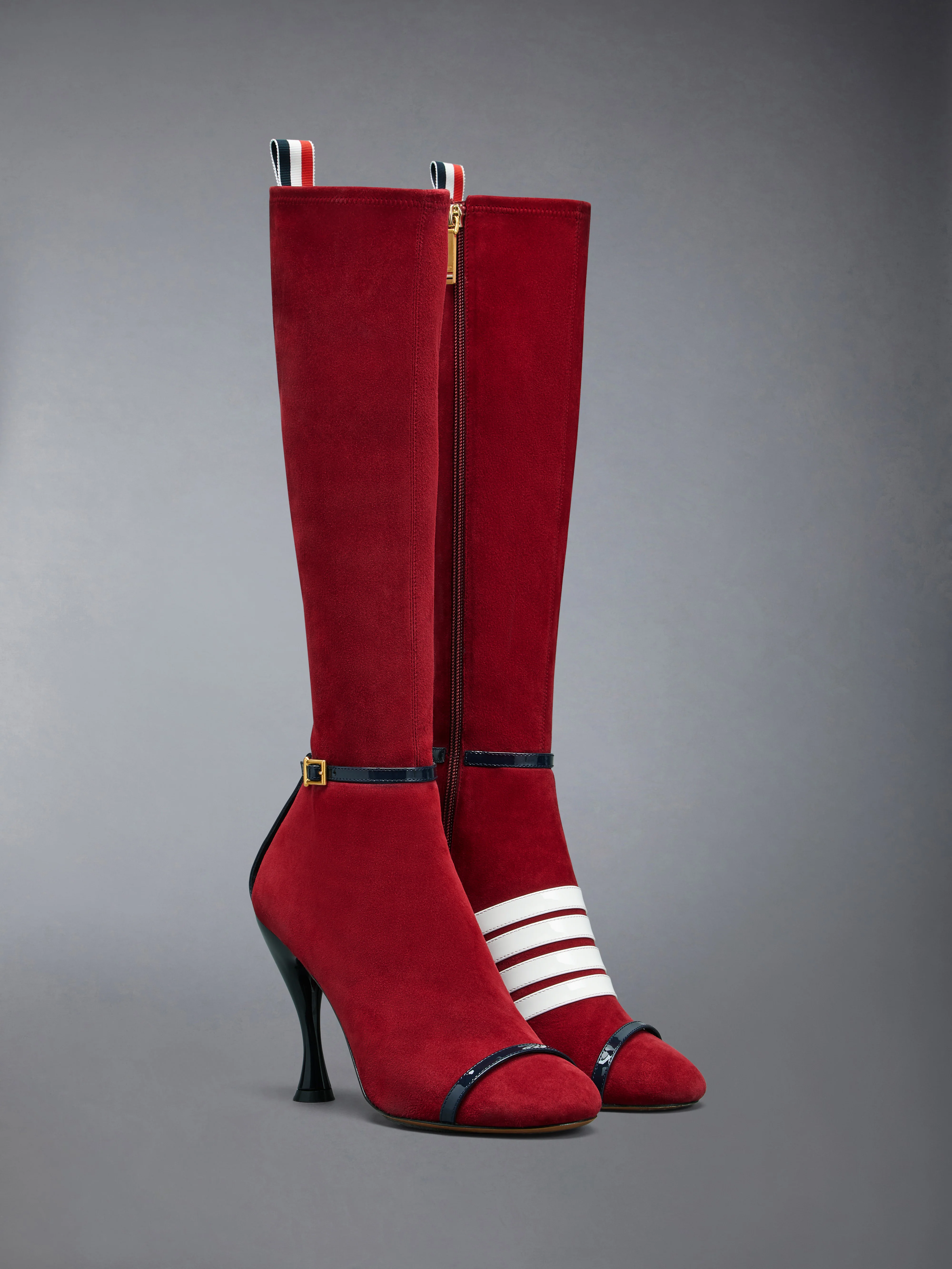 SOFT SUEDE TROMPE L'OEIL 4-BAR SANDAL BOOT 105MM - Image 3