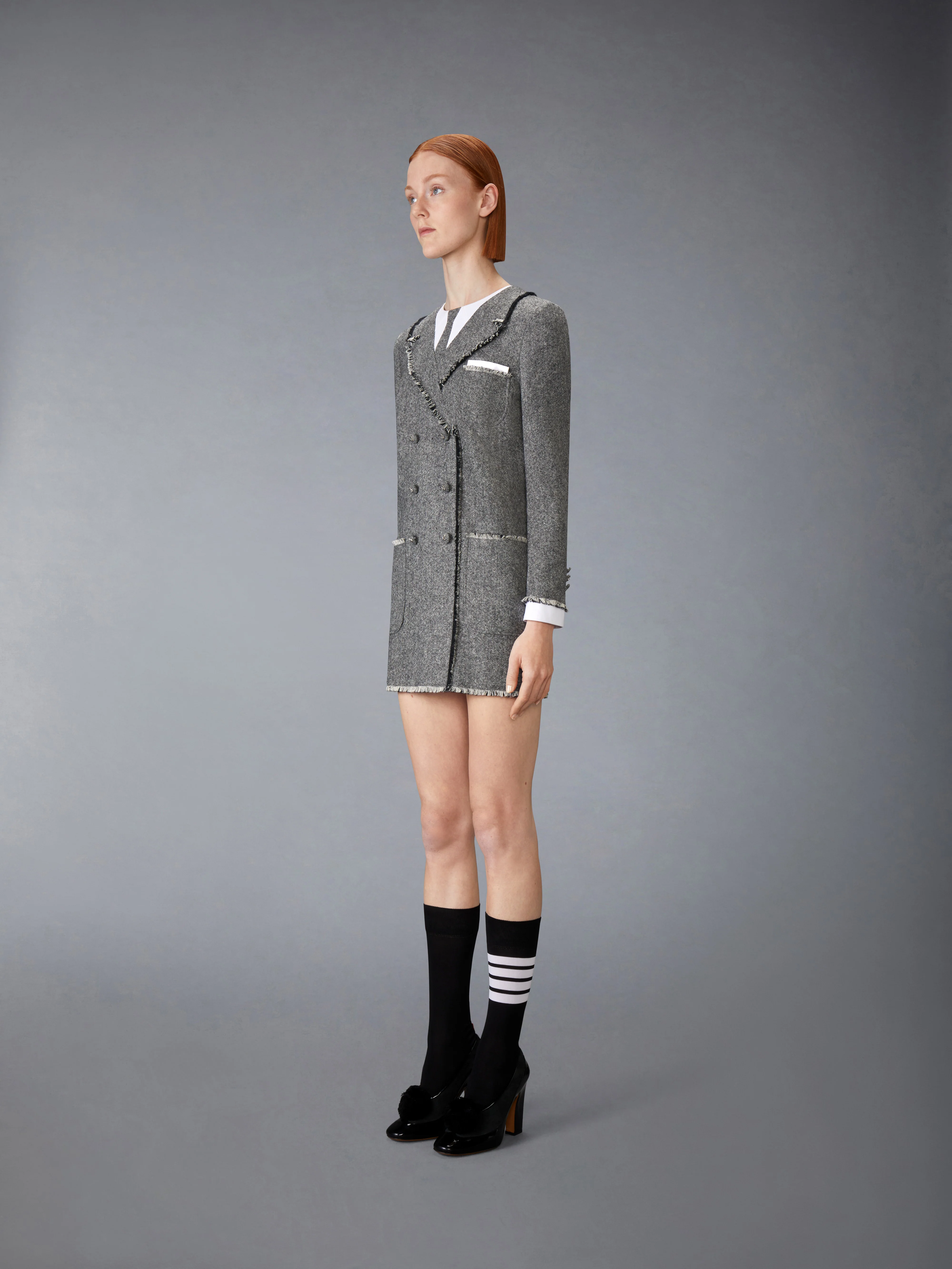 SOLID DONEGAL TWEED TROMPE L'OEIL DRESS - Image 2