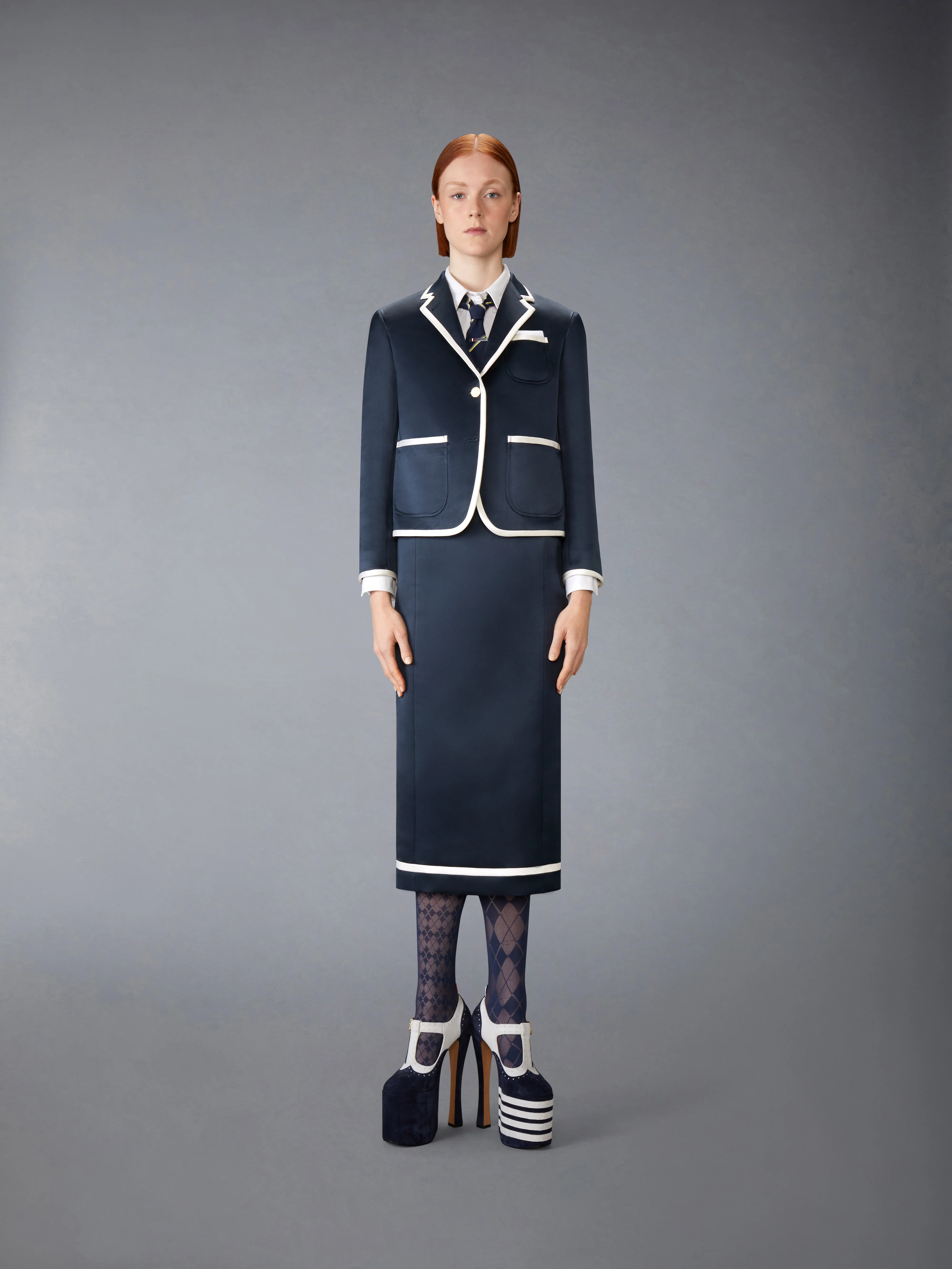 SOLID DOUBLE DUCHESS PENCIL SKIRT - Image 4