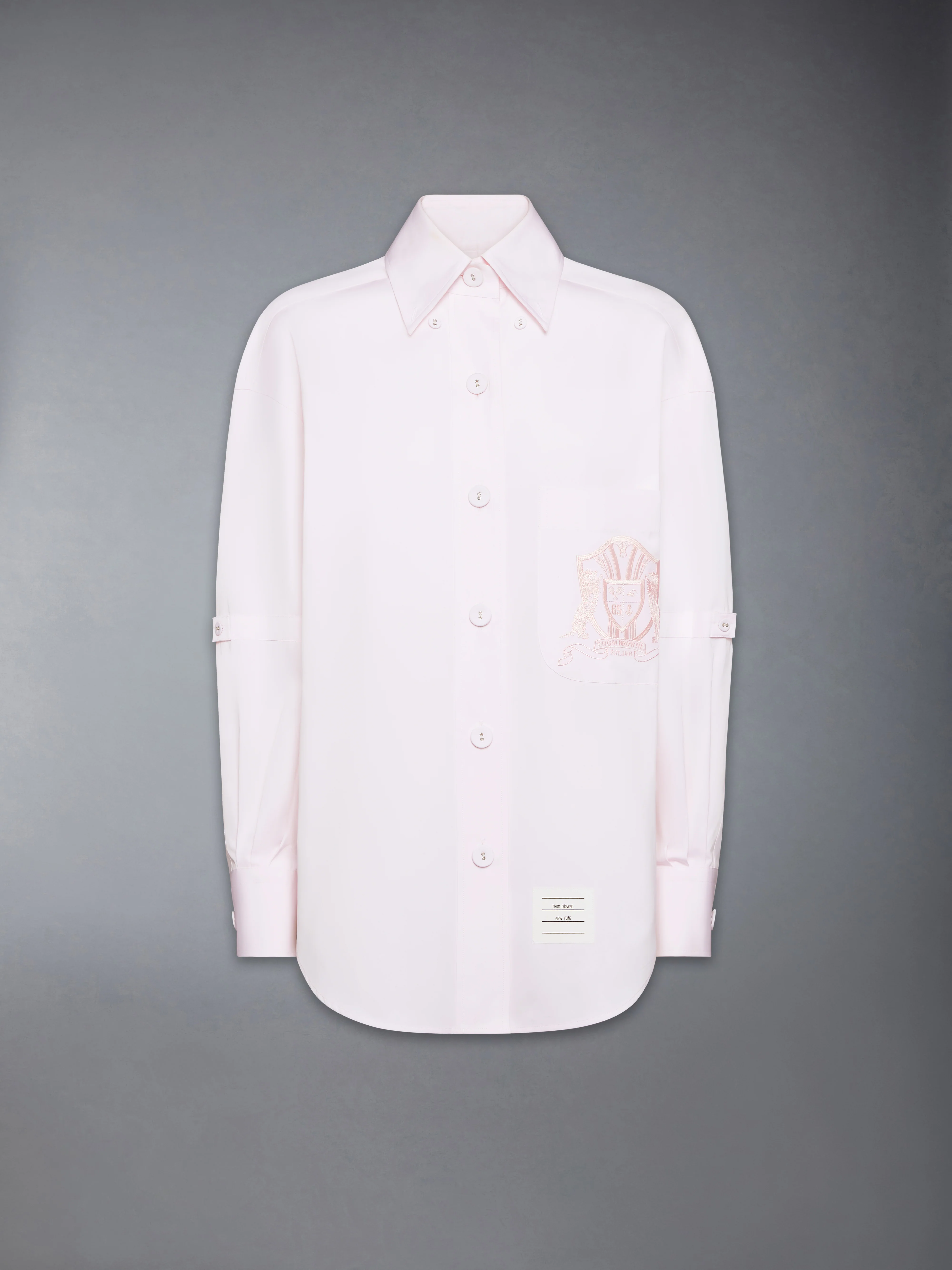 SOLID POPLIN CREST EMBROIDERY ARMBAND SUPERSIZED SHIRT - Image 6