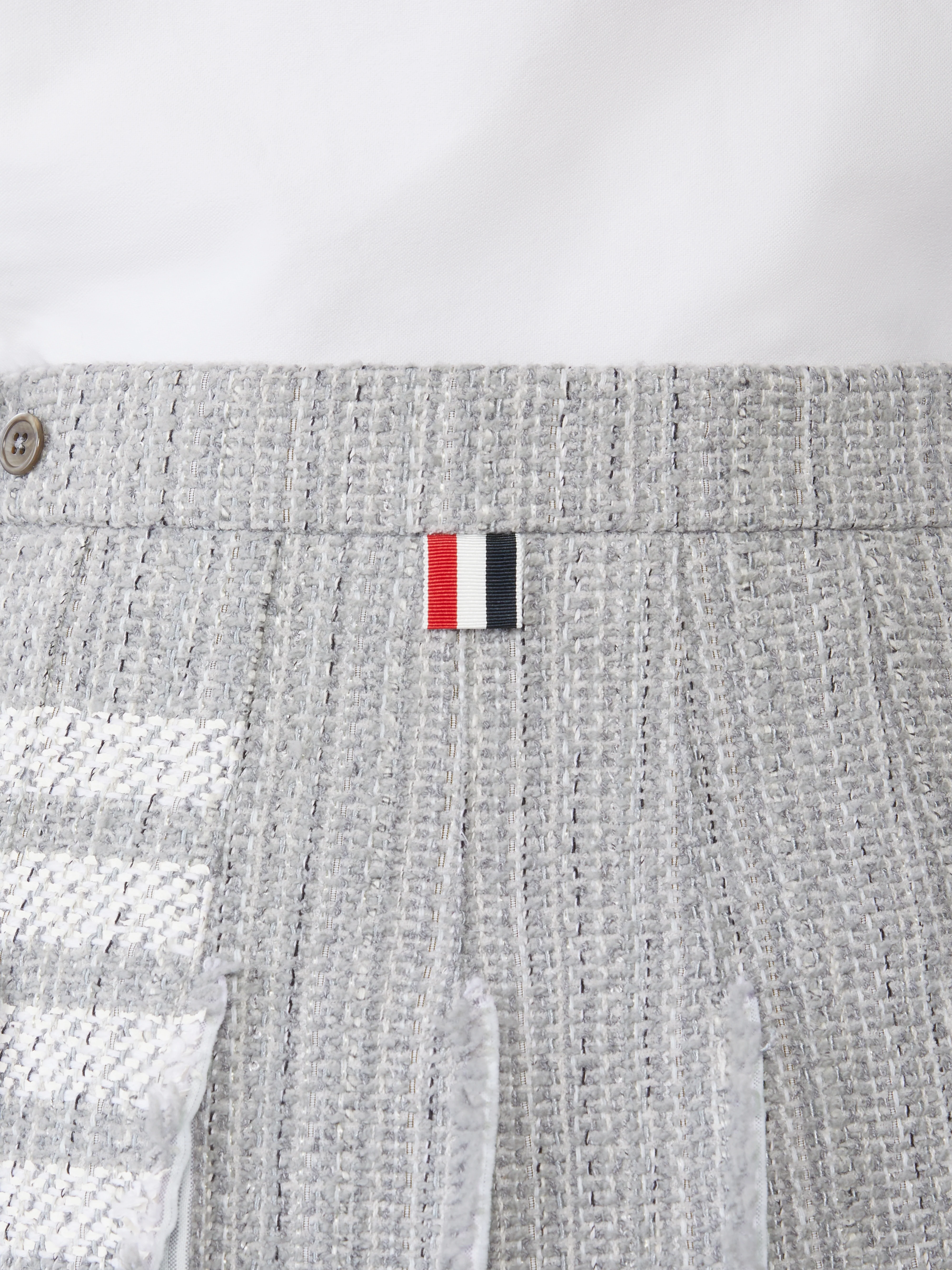 SOLID TWEED 4-BAR PLEATED MINI SKIRT - Image 6