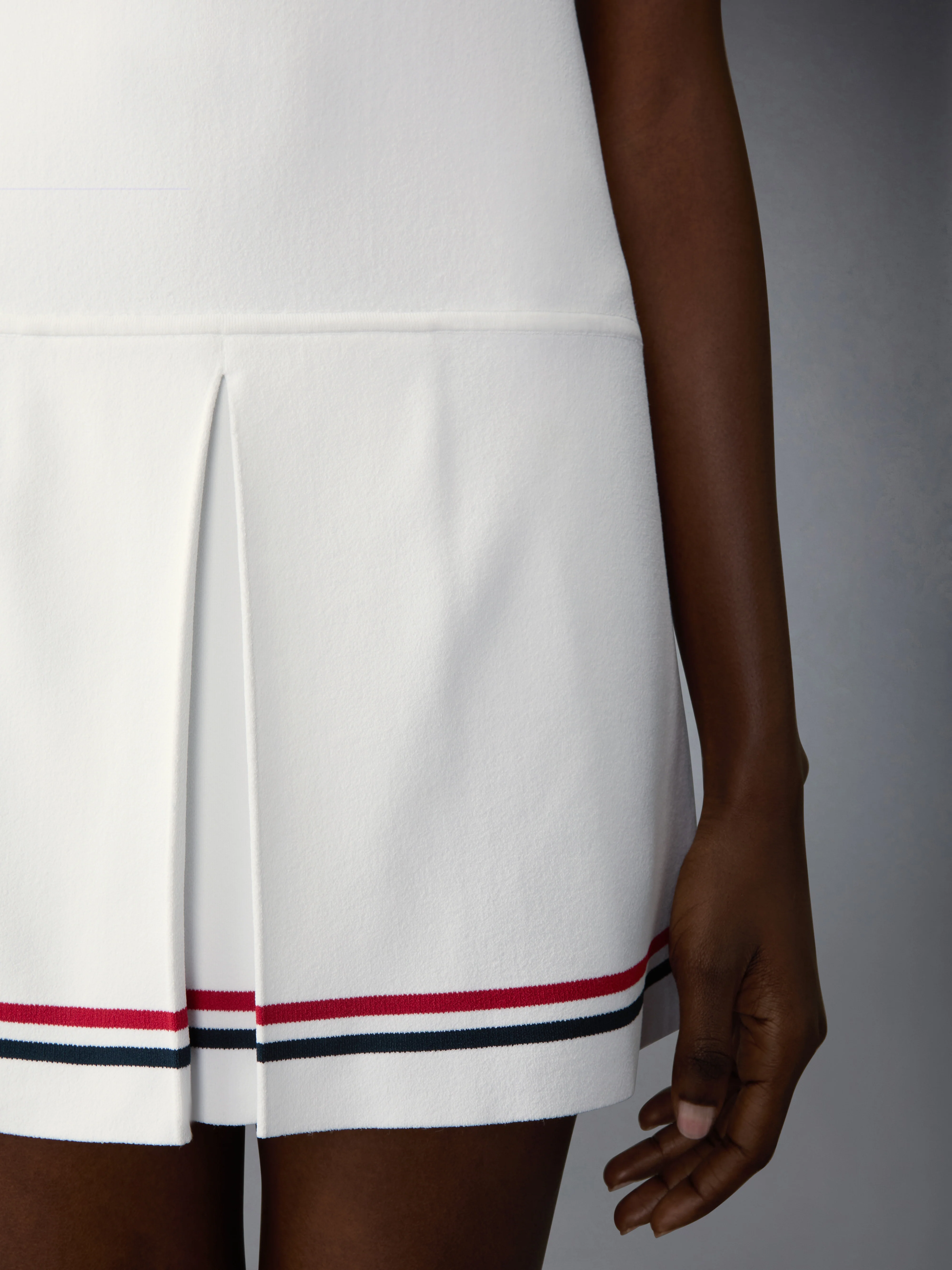 STRETCH VISCOSE RWB STRIPE MINI TENNIS DRESS - Image 5
