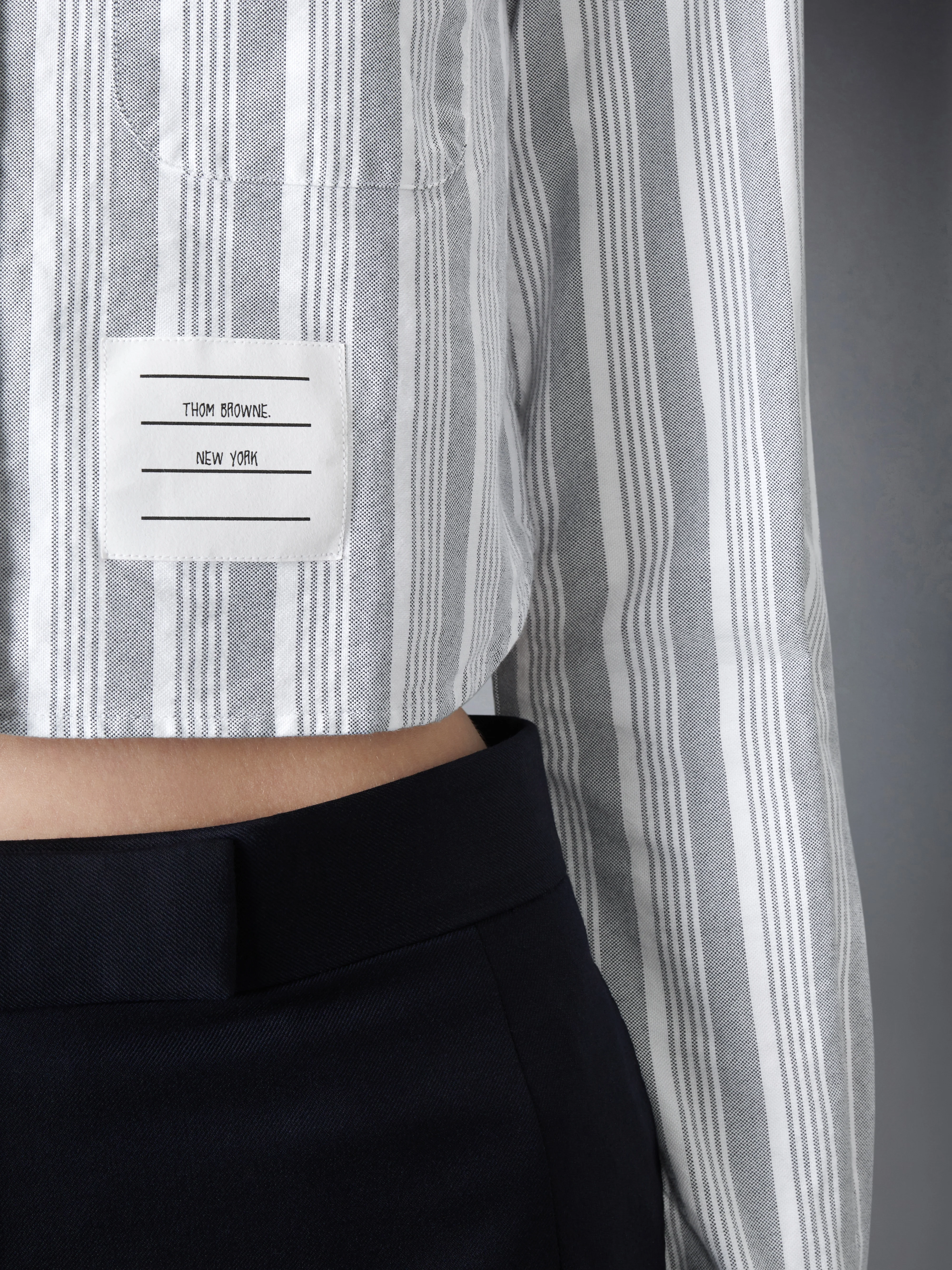 STRIPED CROPPED OXFORD SHIRT - Image 5