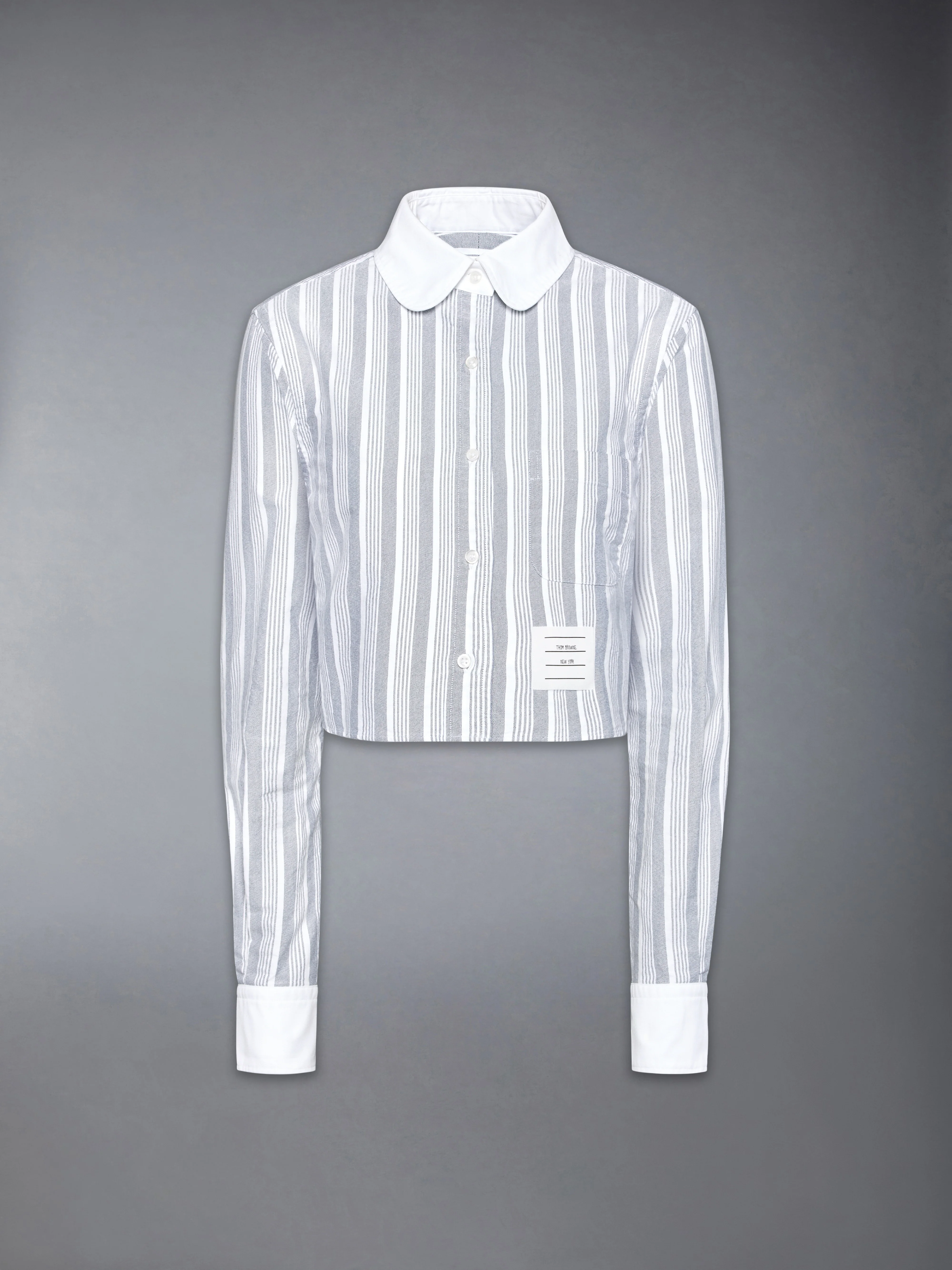 STRIPED CROPPED OXFORD SHIRT - Image 6
