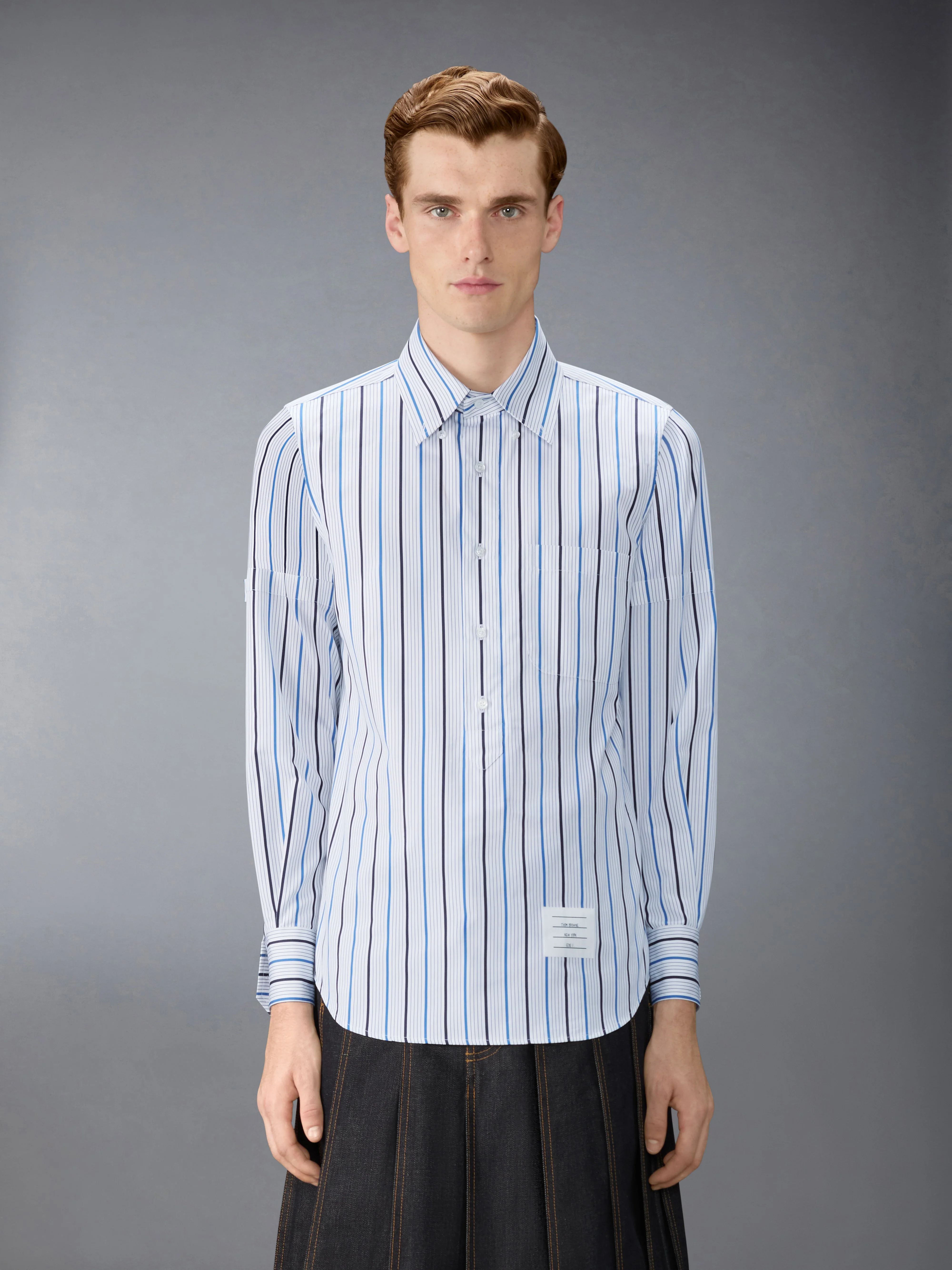 STRIPED POPLIN ARMBAND POPOVER ARMBAND SHIRT - Image 2
