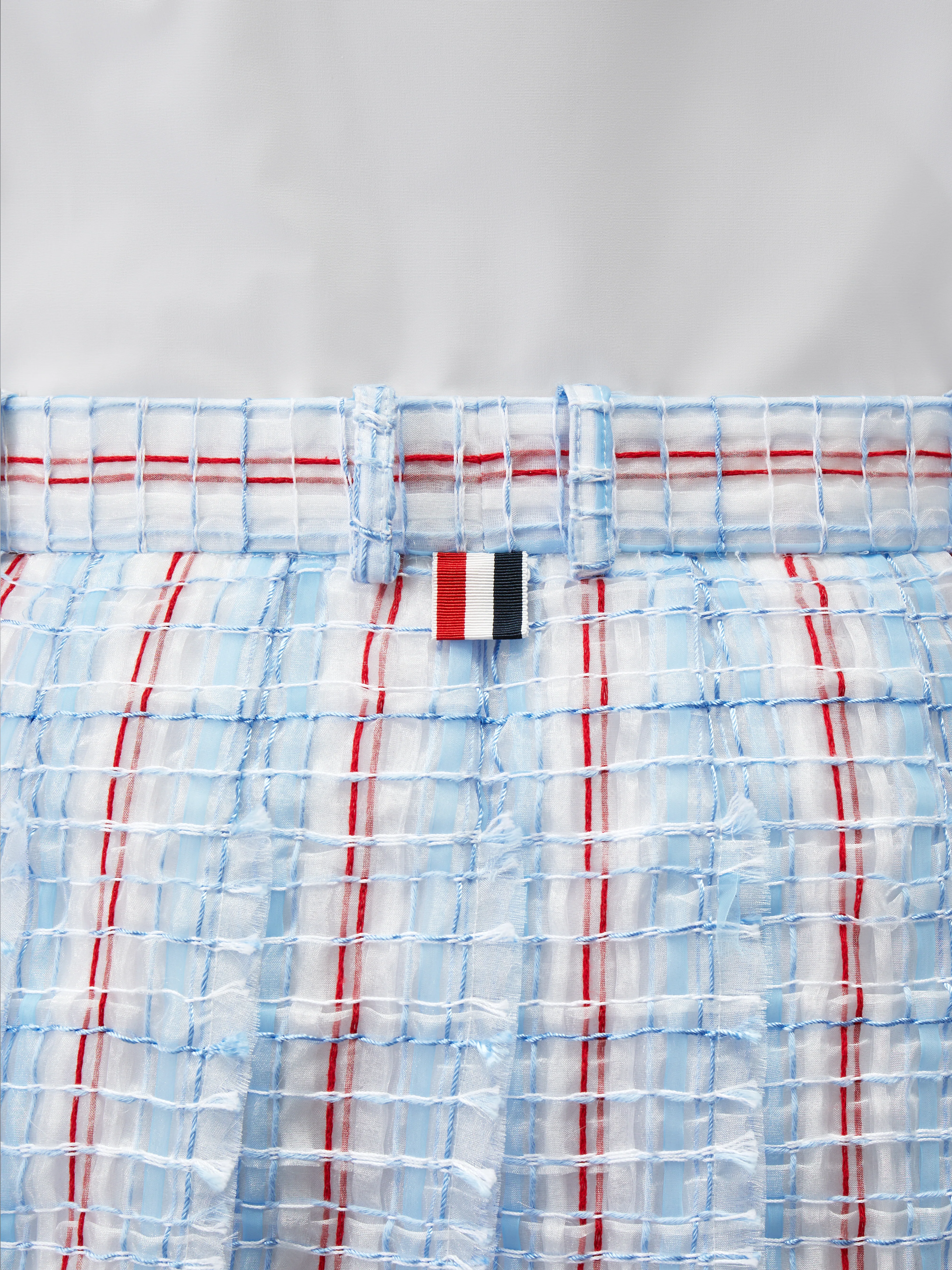 STRIPED SHEER TWEED LOW RISE PLEATED SKIRT - Image 5