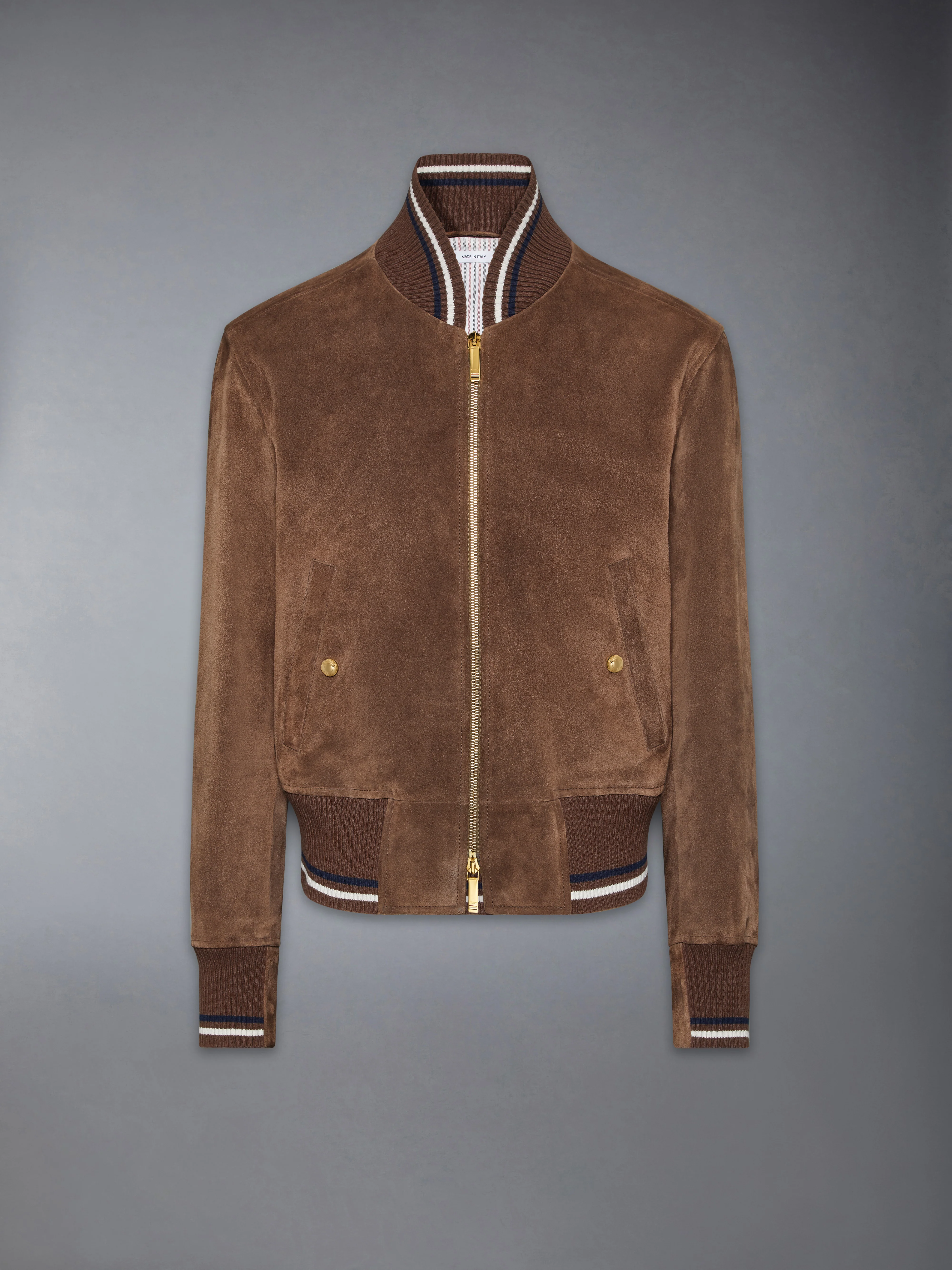 SUEDE KNIT RIB BLOUSON JACKET - Image 6