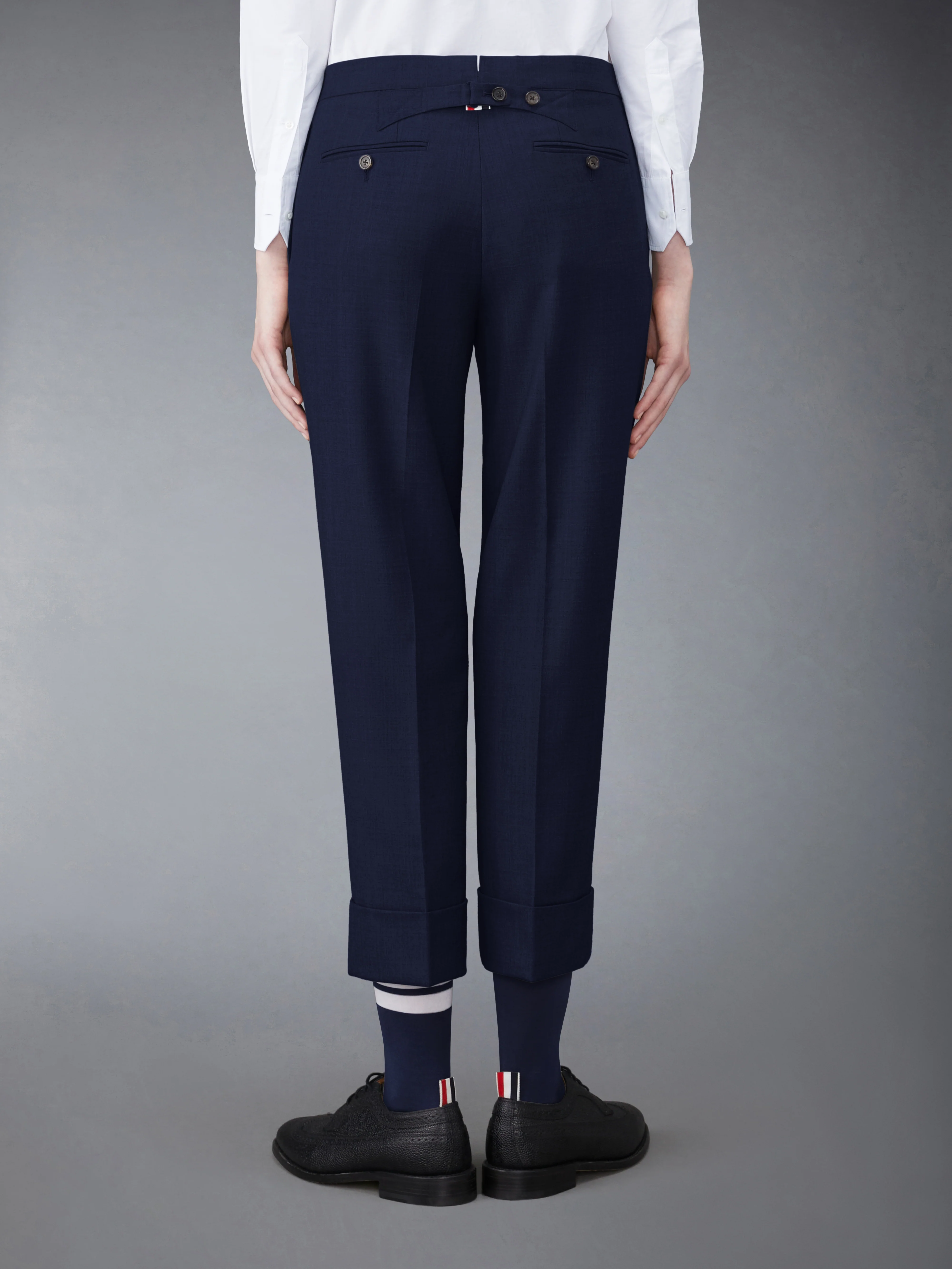 SUPER 120’S TWILL BACKSTRAP TROUSER - Image 2