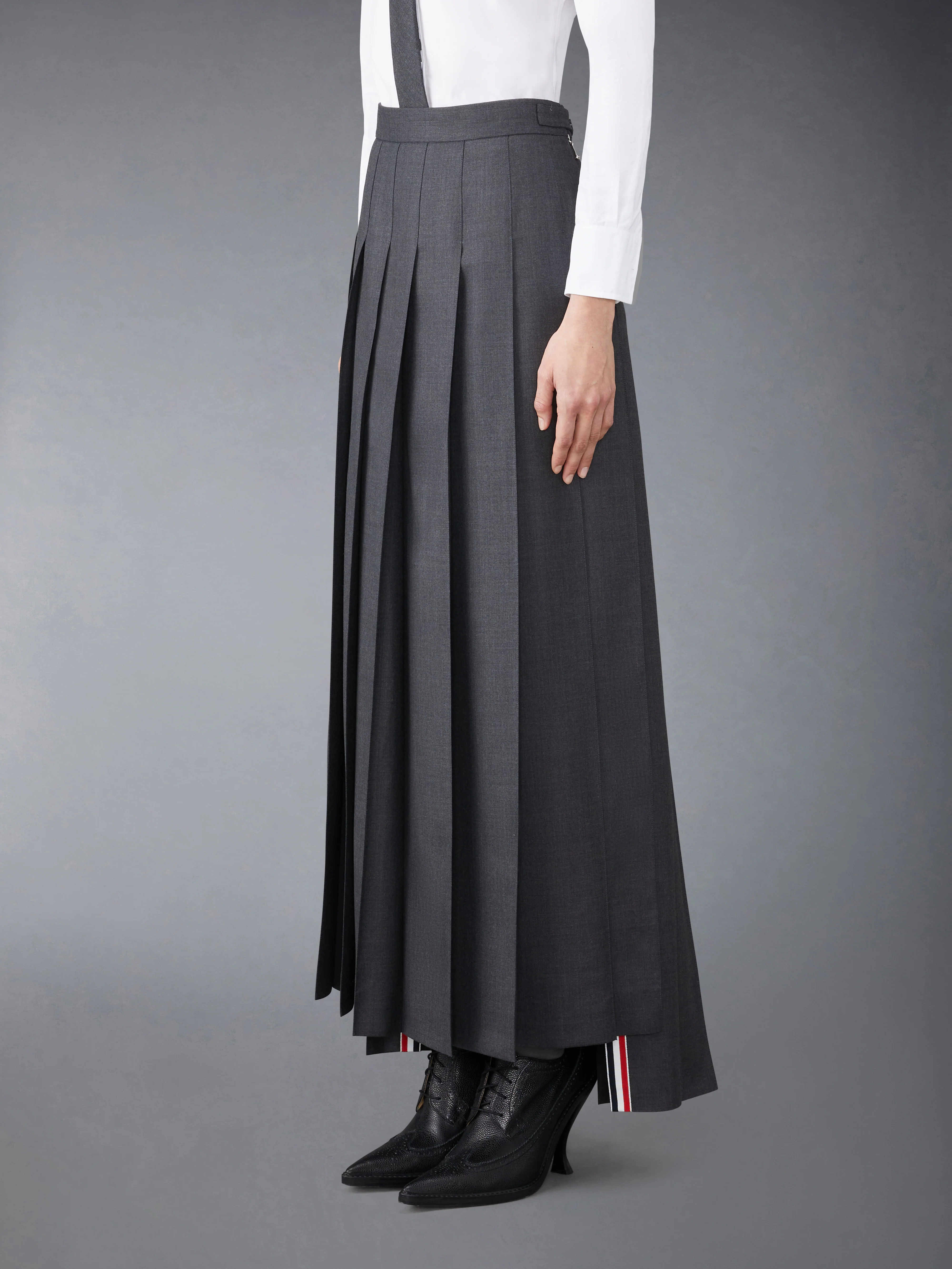 SUPER 120’S TWILL PLEATED MAXI SKIRT - Image 2